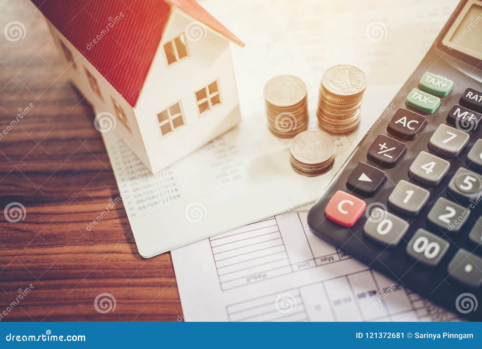 Saving Money Concept Calculator Cost for Home Stock Image Image of