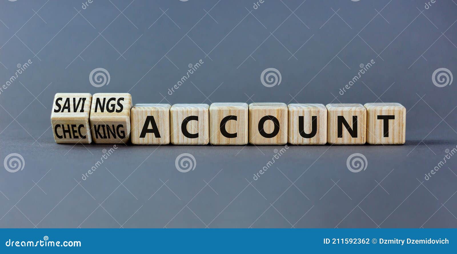 savings or checking account . turned wooden cubes and changed words `checking account` to `savings account`. beautiful g