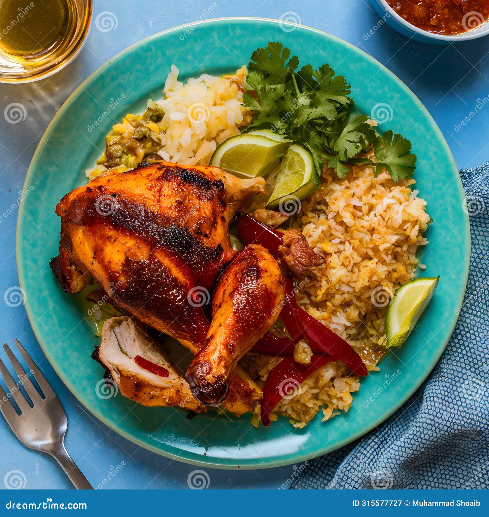 savor a delicious chicken bbq feast on a vibrant plate