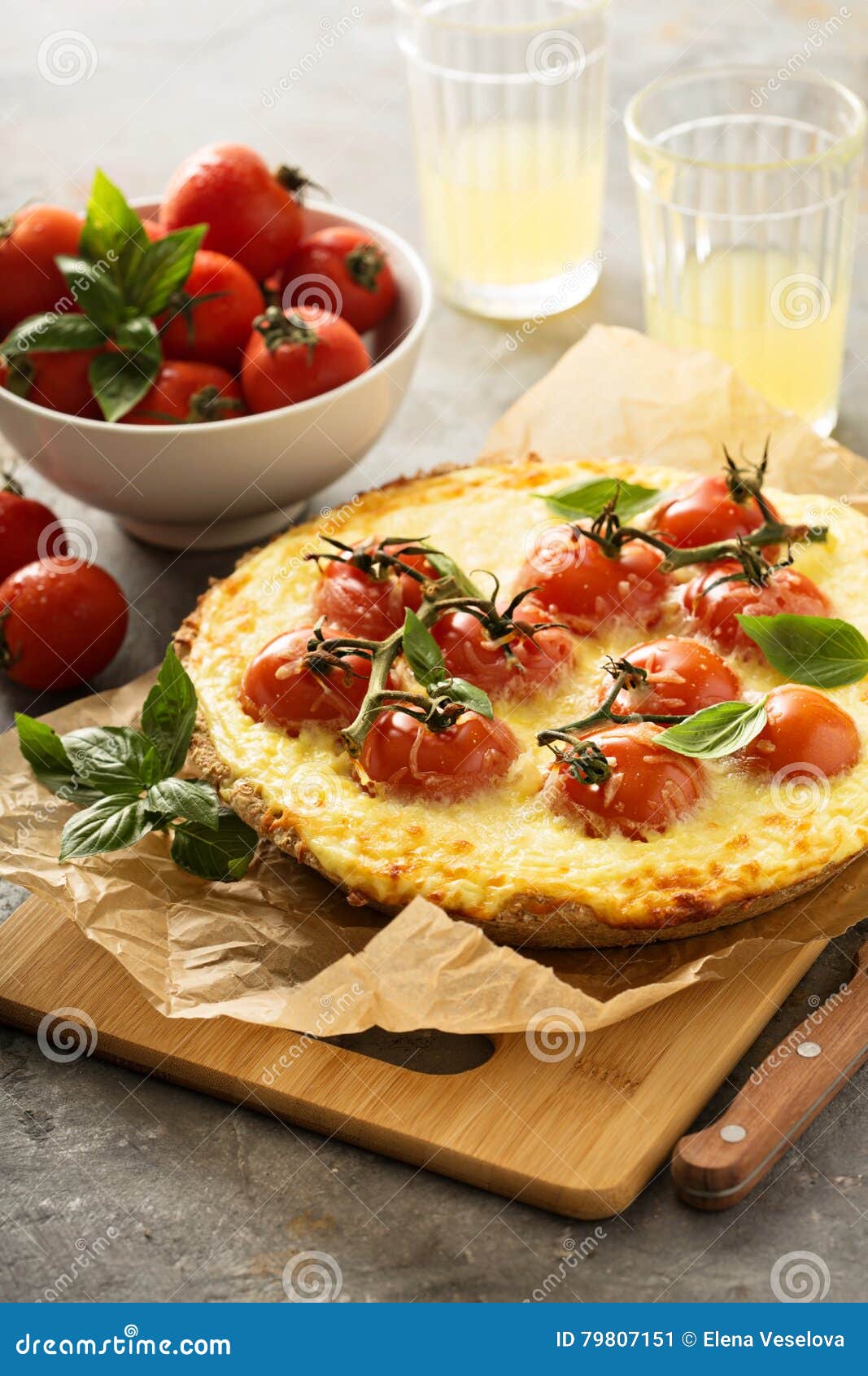 Savory Cheese Tart with Cherry Tomatoes Stock Image - Image of gourmet ...