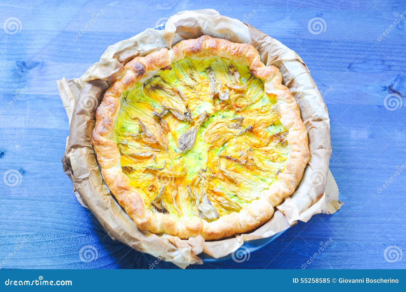 Savory Pie with Ricotta, Parmesan and Zucchini Stock Image Image of
