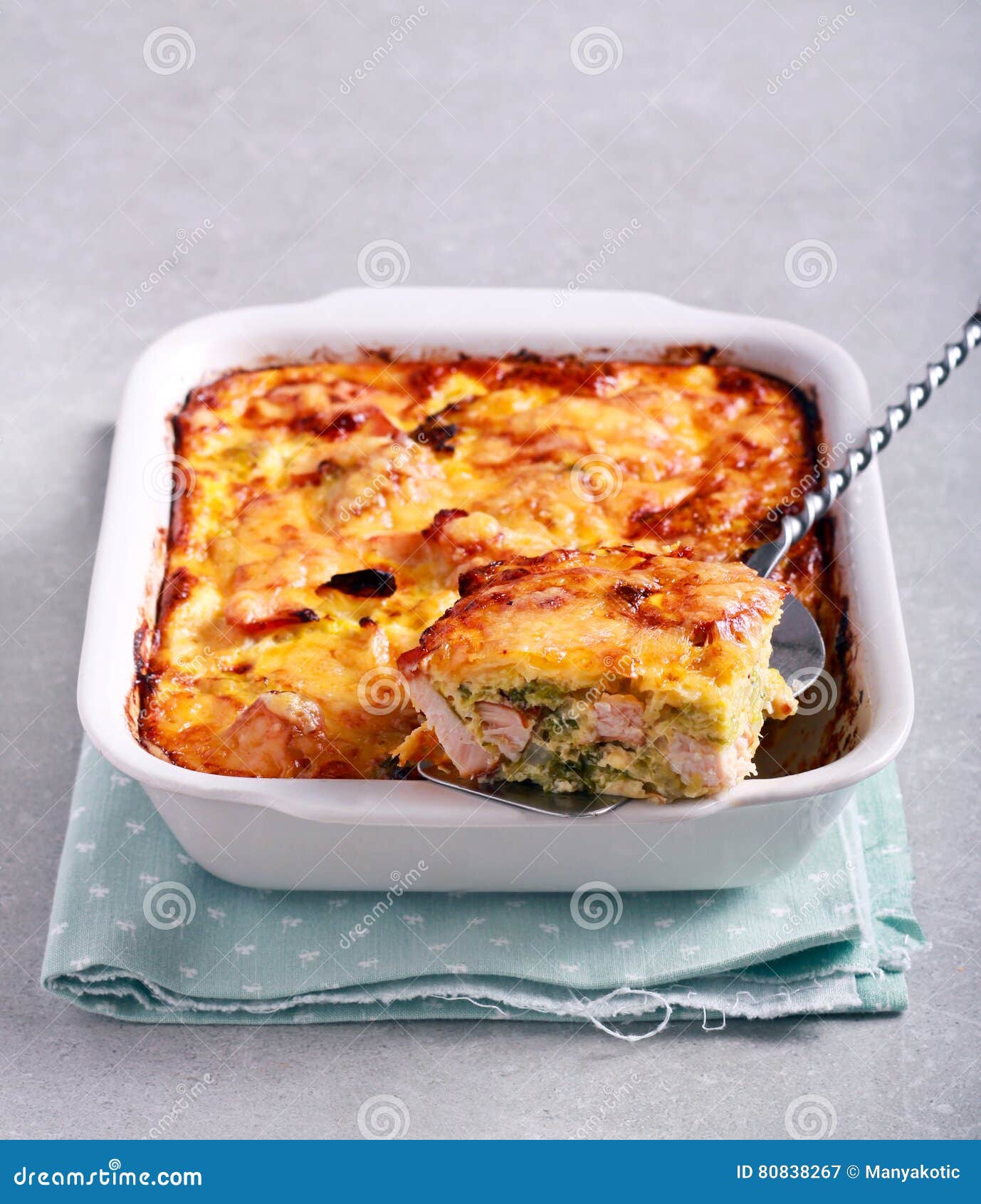 Savoy Cabbage and Chicken Gratin Stock Image Image of bake, melted
