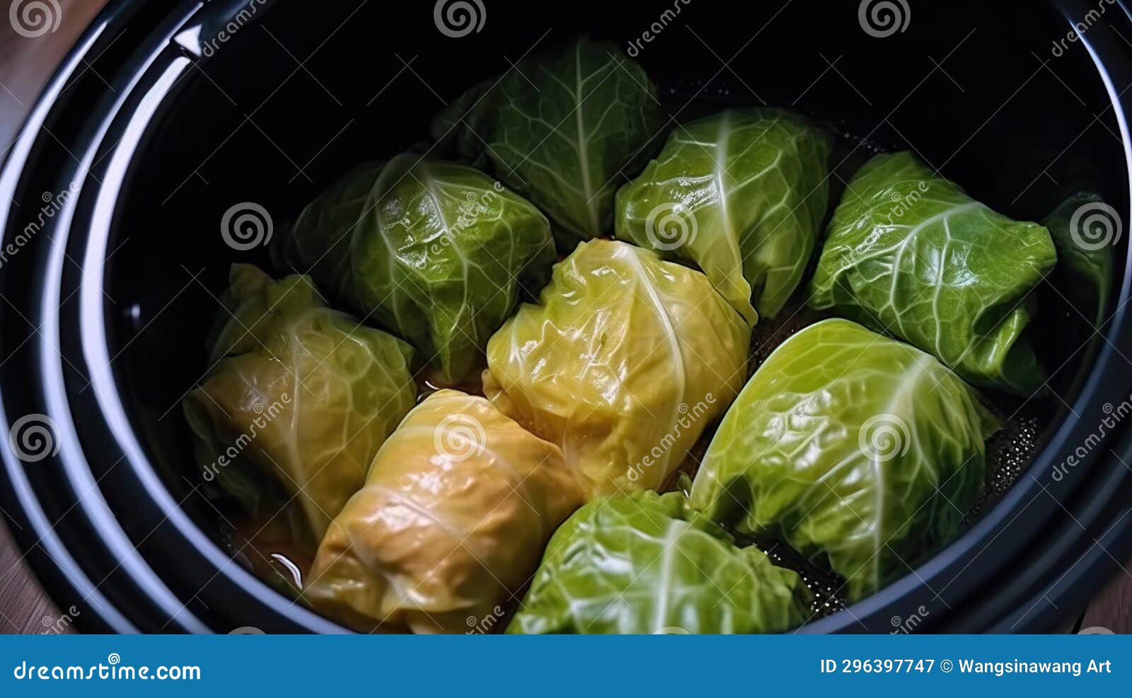 Savoy Cabbage Rolls in Instant Pot Pressure Cooker Generative AI Stock