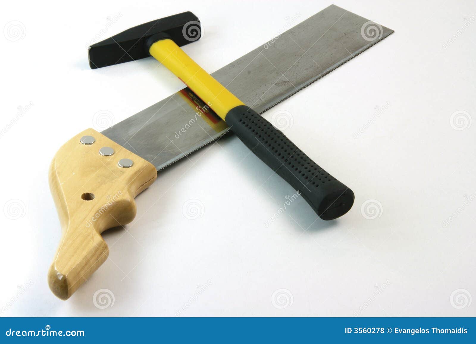 Saw and hammer stock photo. Image of objects, working 3560278