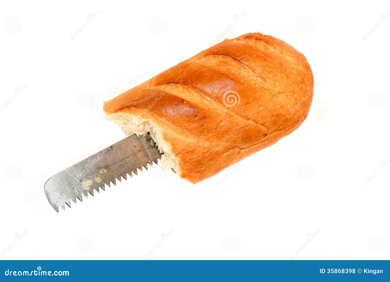 Saw Hidden in a Loaf of Bread Stock Photo - Image of ploy, escape