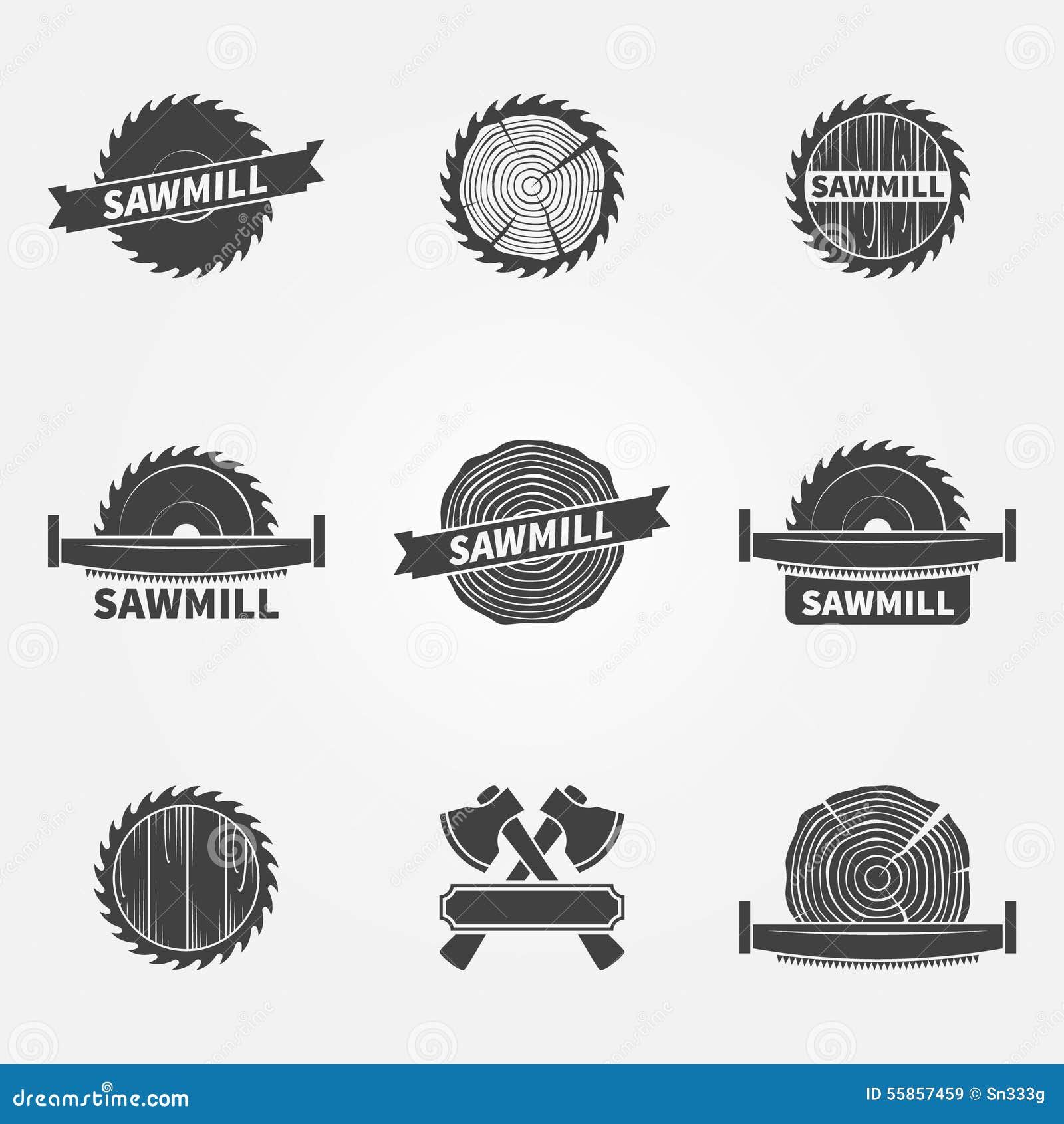 Sawmill Logo Or Label Stock Vector - Image: 55857459