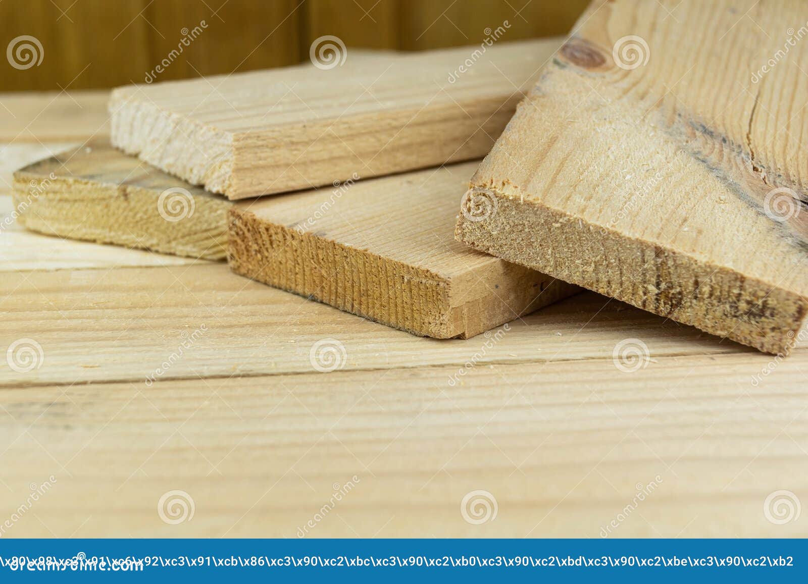 sawn boards lie on the wooden surface.construction materials from pine