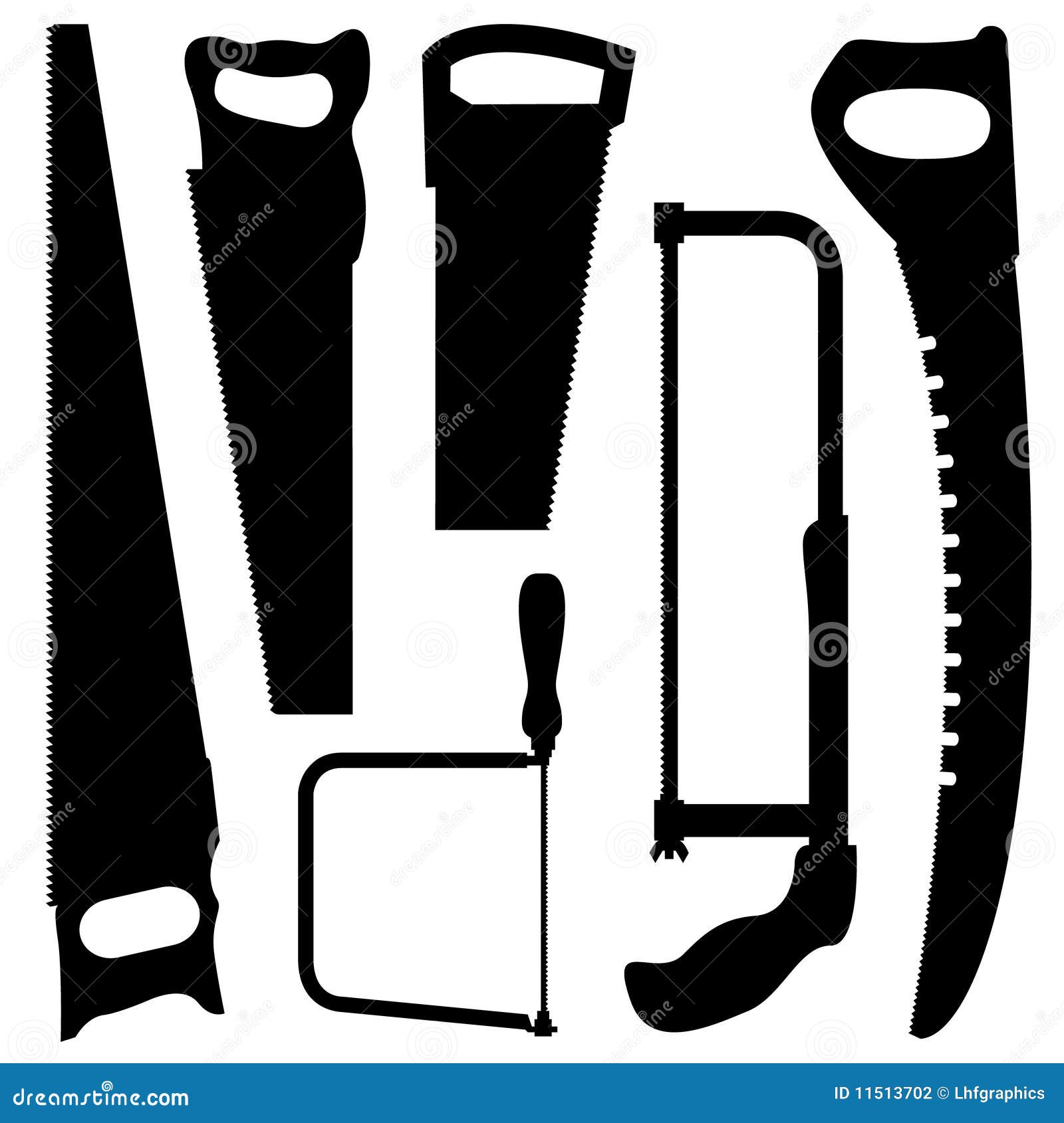Saws in silhouette stock vector. Illustration of 