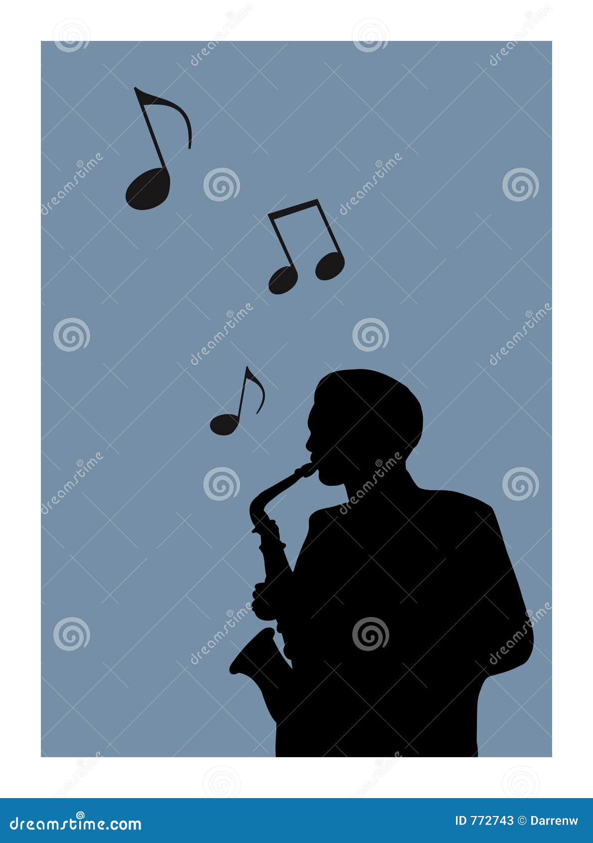 Sax stock illustration. Illustration of instruments, notes - 772743