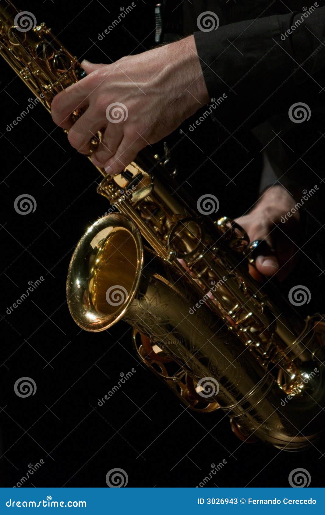 Sax player stock image. Image of black, player, play, jazz 3026943