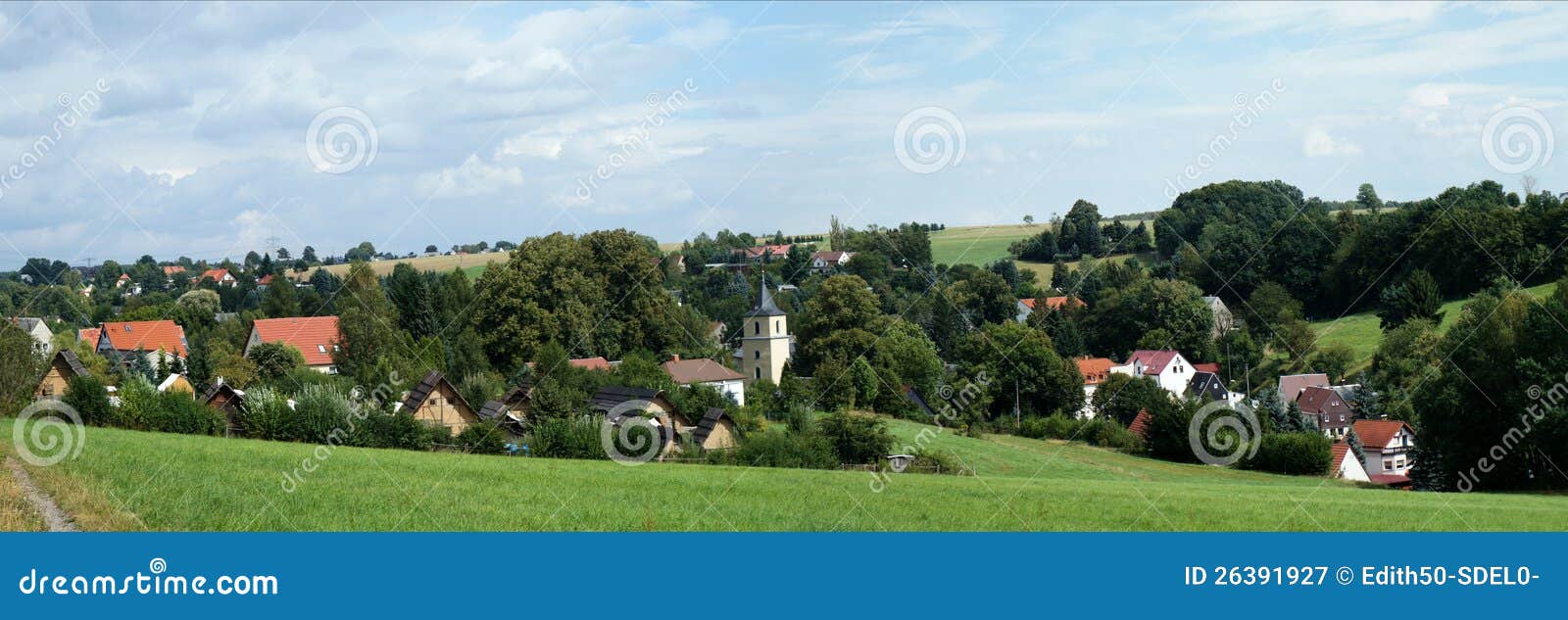 A Saxon village in Germany stock image. Image of houses - 26391927