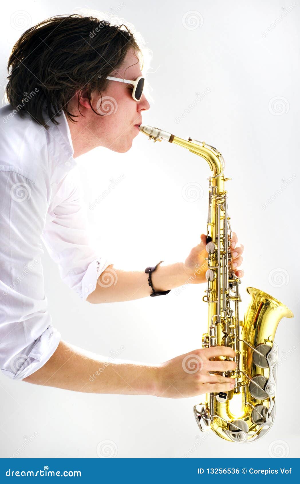 Saxophone stock photo. Image of high, music, sunglasses 13256536