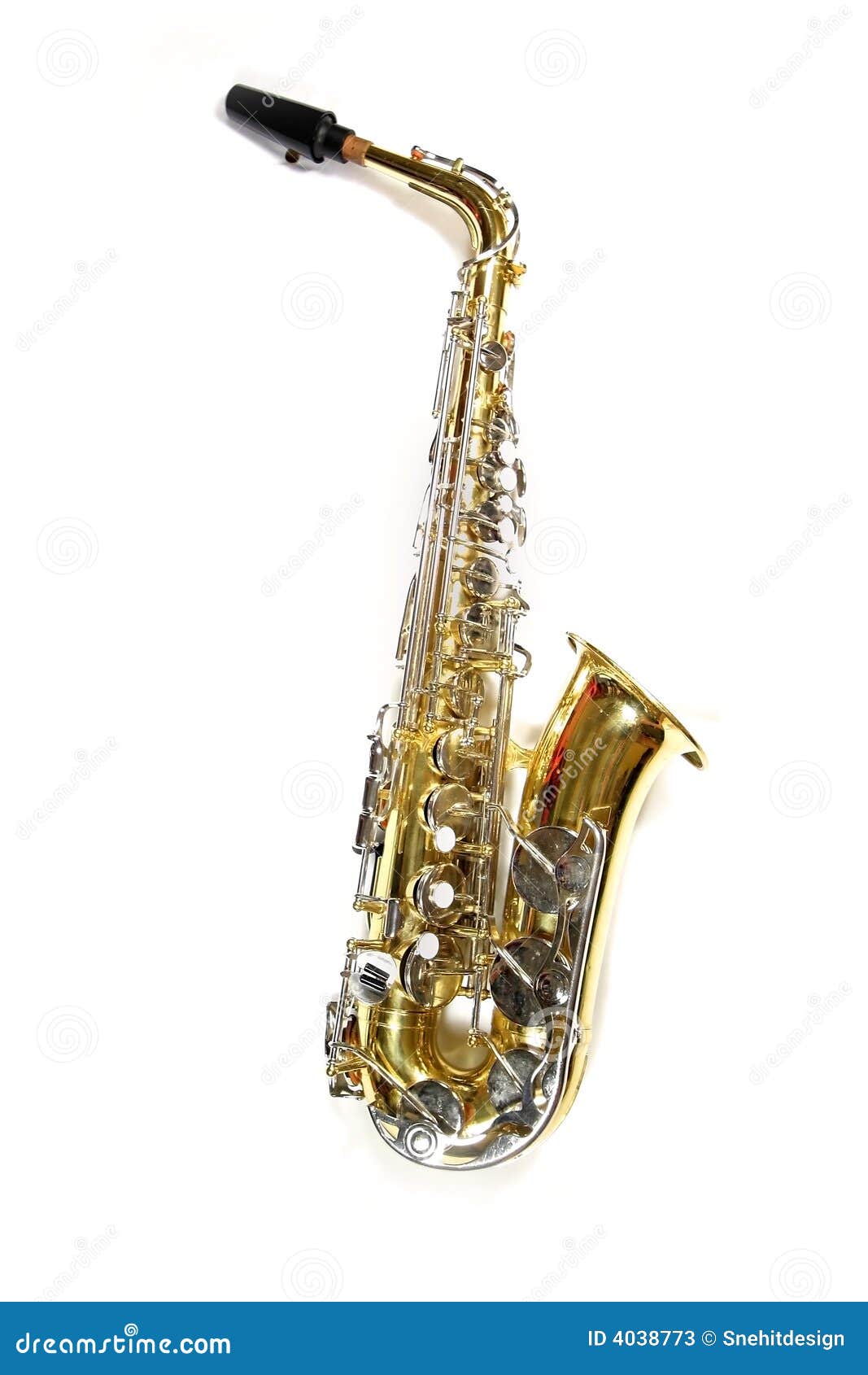 Saxophone stock image. Image of tarnished, mechanical 4038773