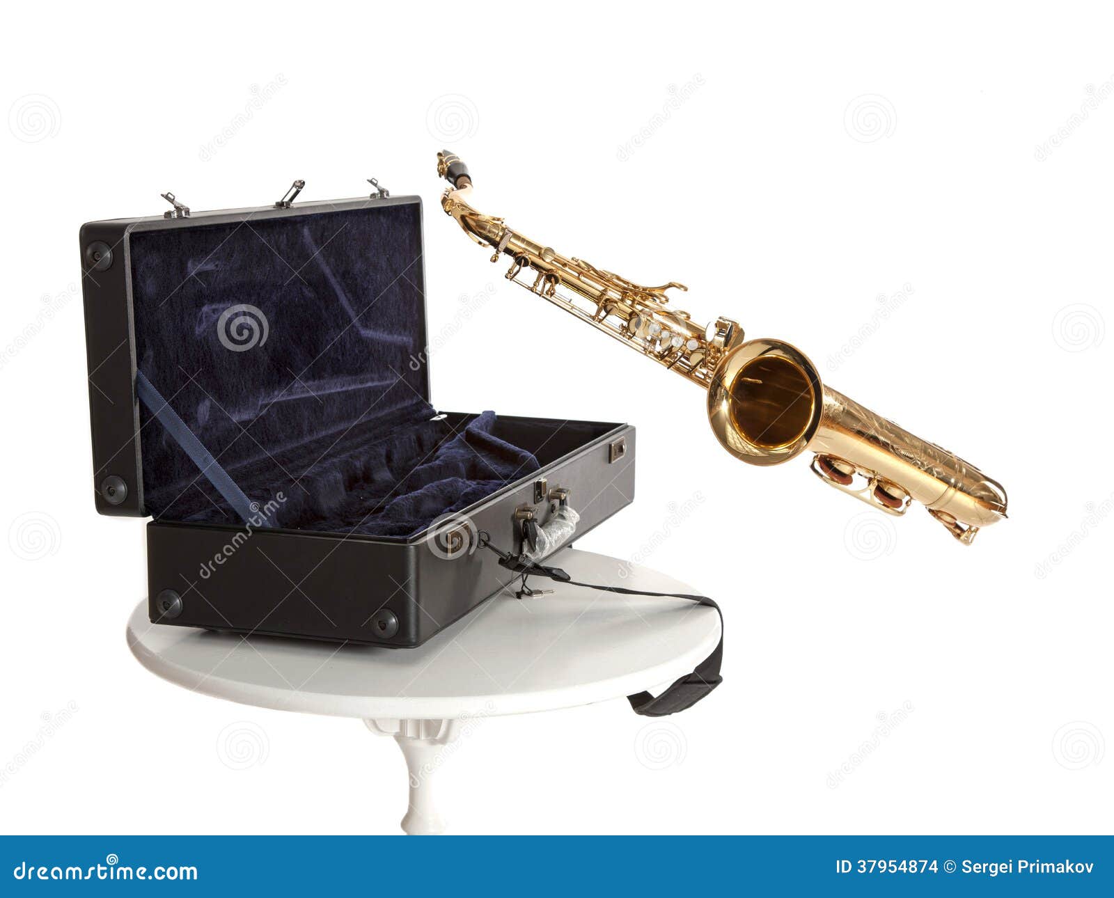 Saxophone and box stock photo. Image of brass, acoustic 37954874