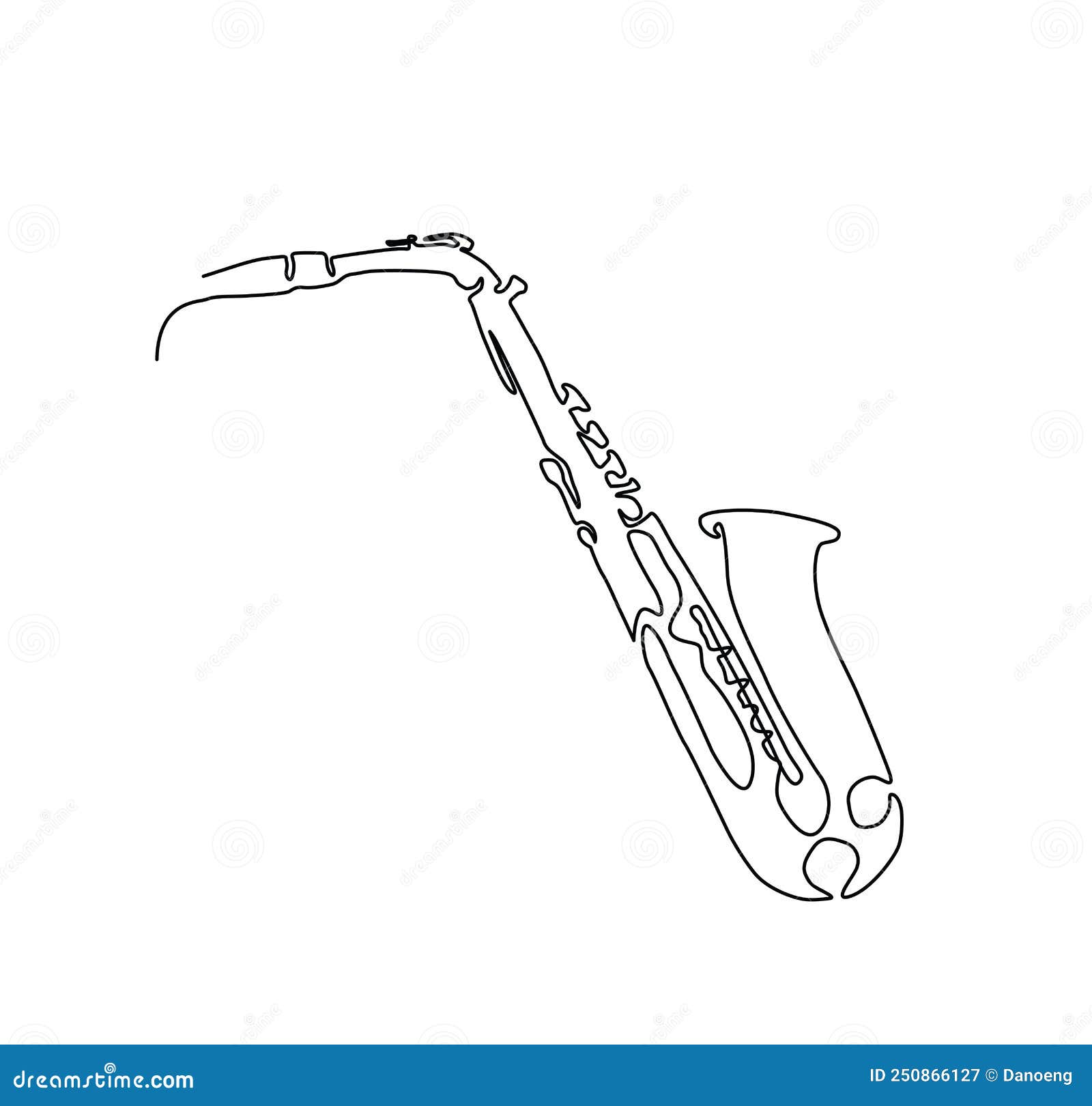 Saxophone Continuous Line Vector Illustration. Single Line Drawing of
