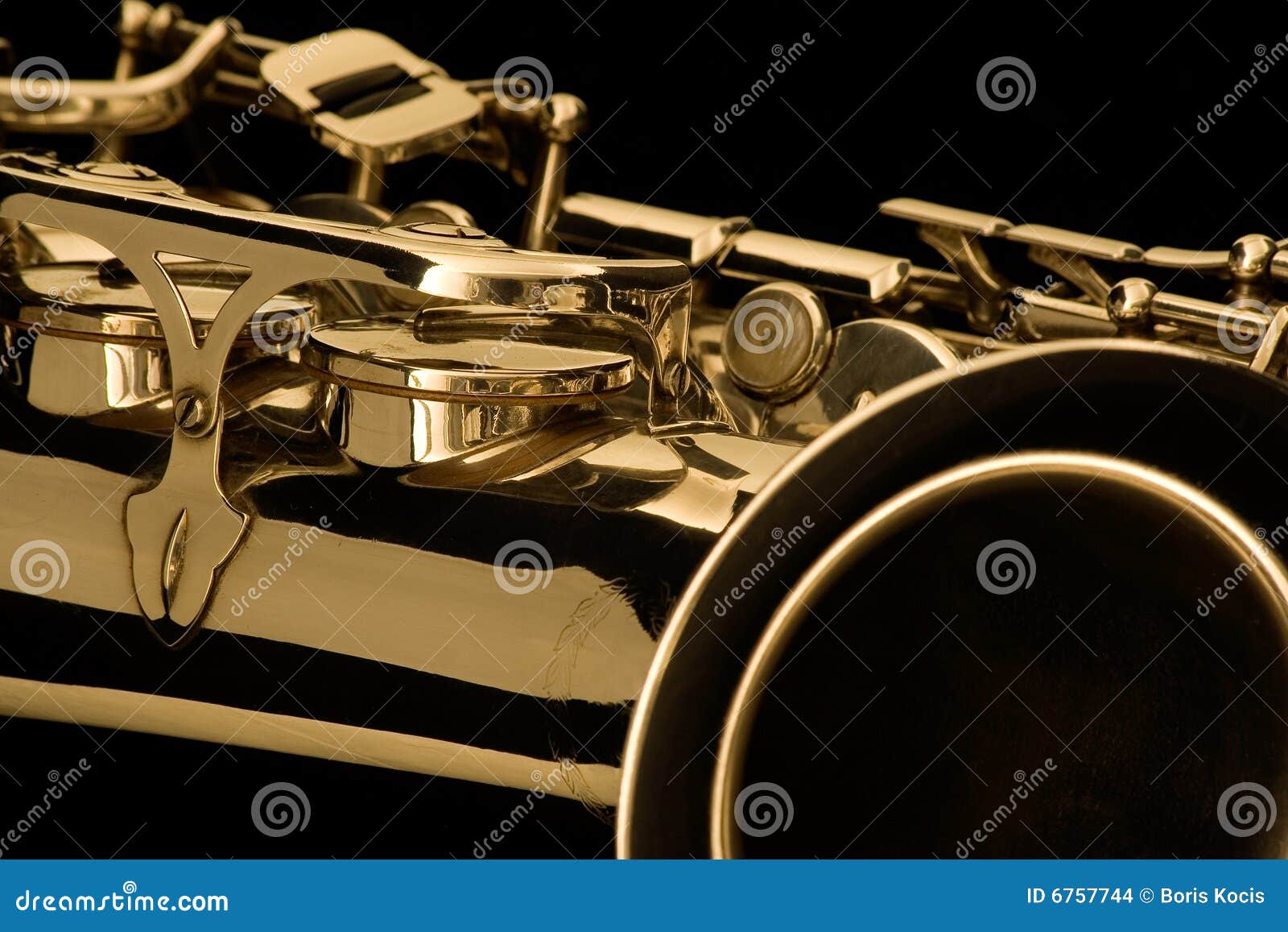 Saxophone detail stock photo. Image of classic, gold, line 6757744