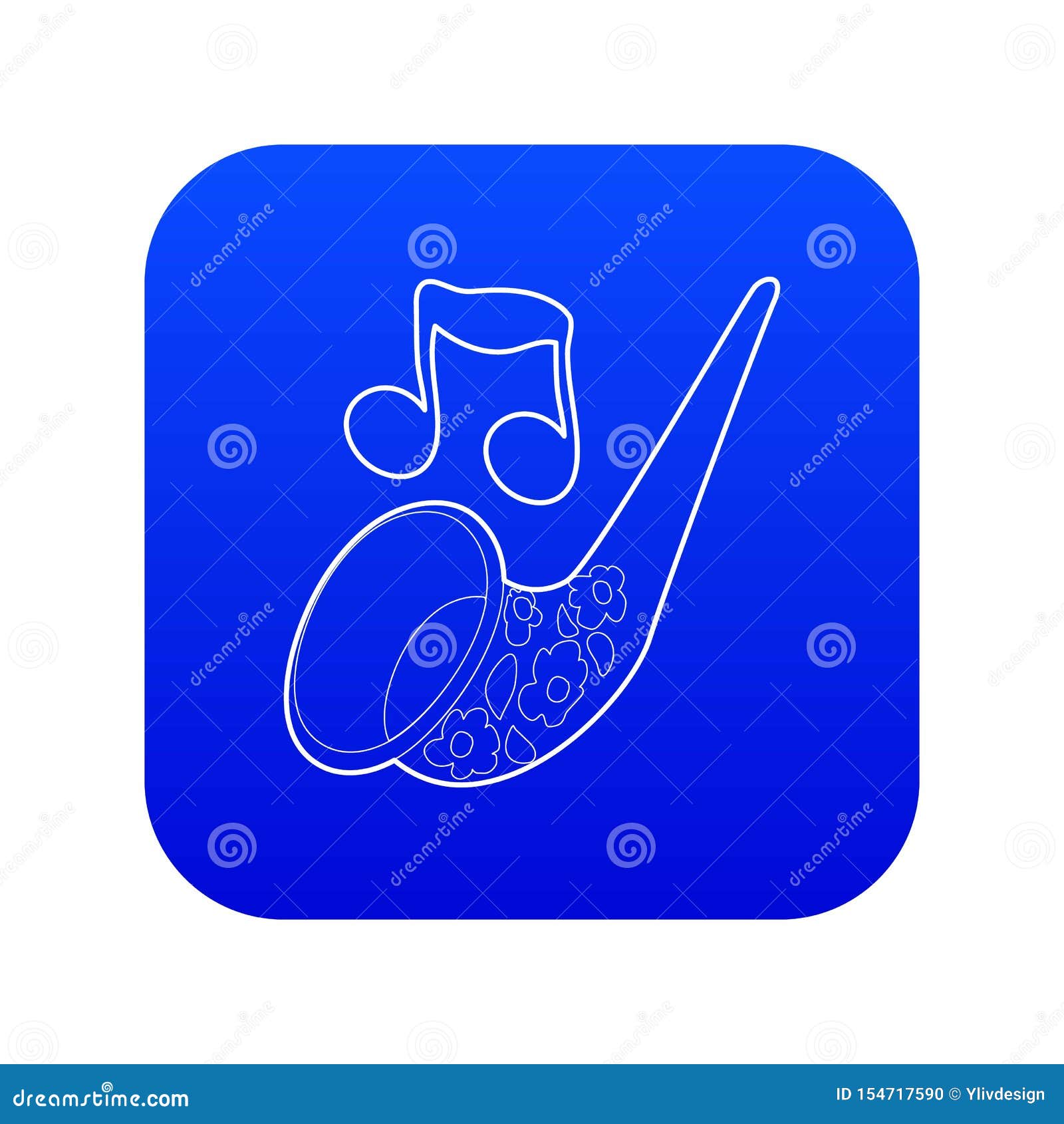 Saxophone icon blue vector stock vector. Illustration of flower 154717590