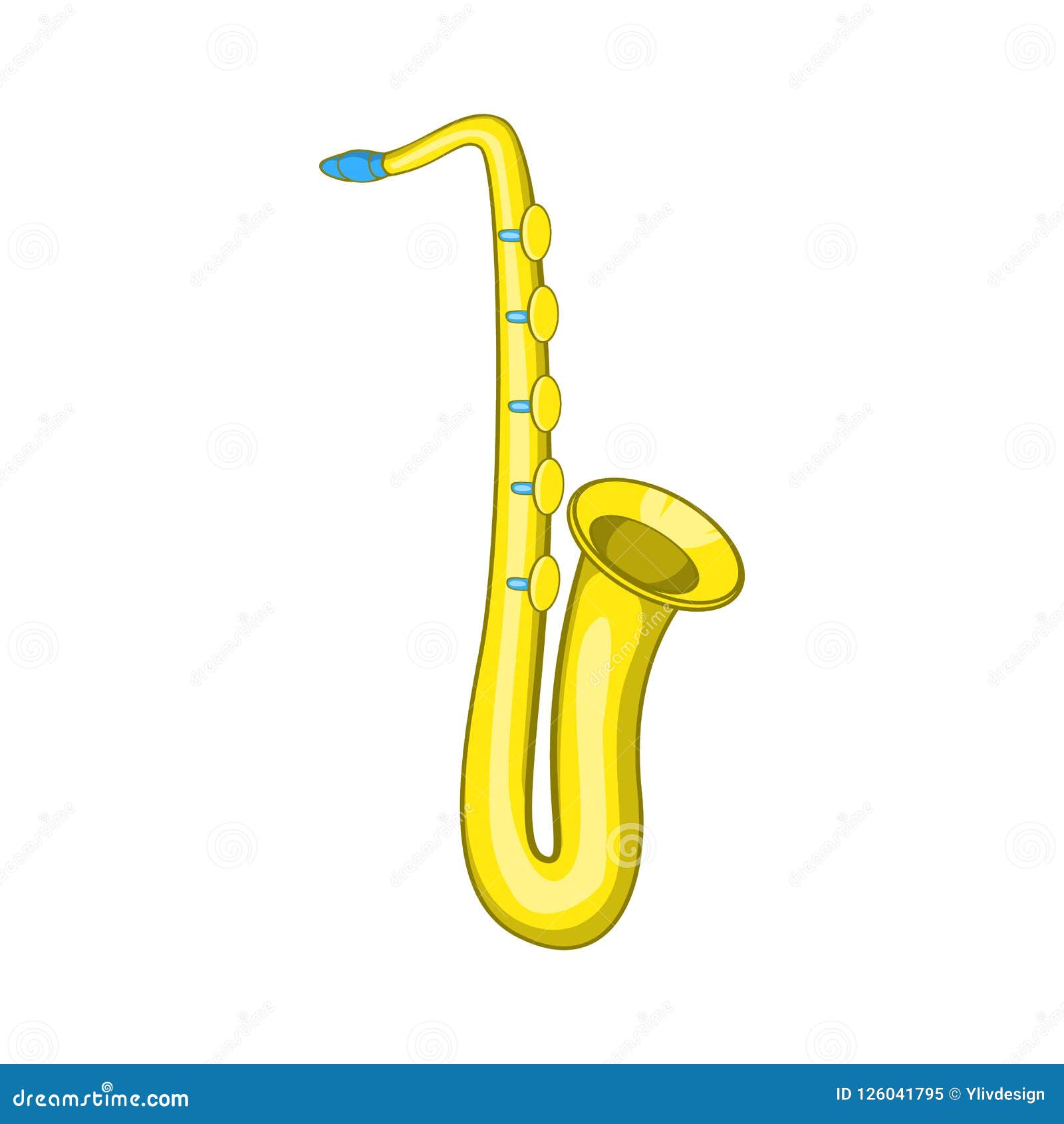 Saxophone Icon, Cartoon Style Stock Illustration - Illustration of