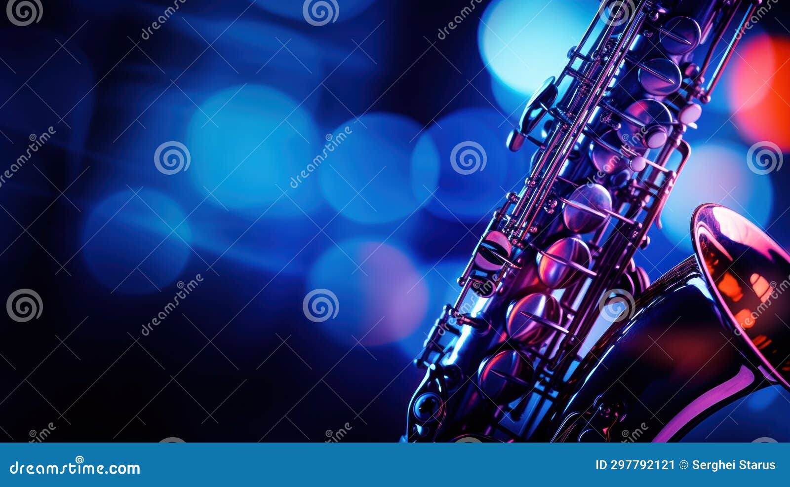 A Saxophone is Shown in Front of a Bright Light, AI Stock Image Image
