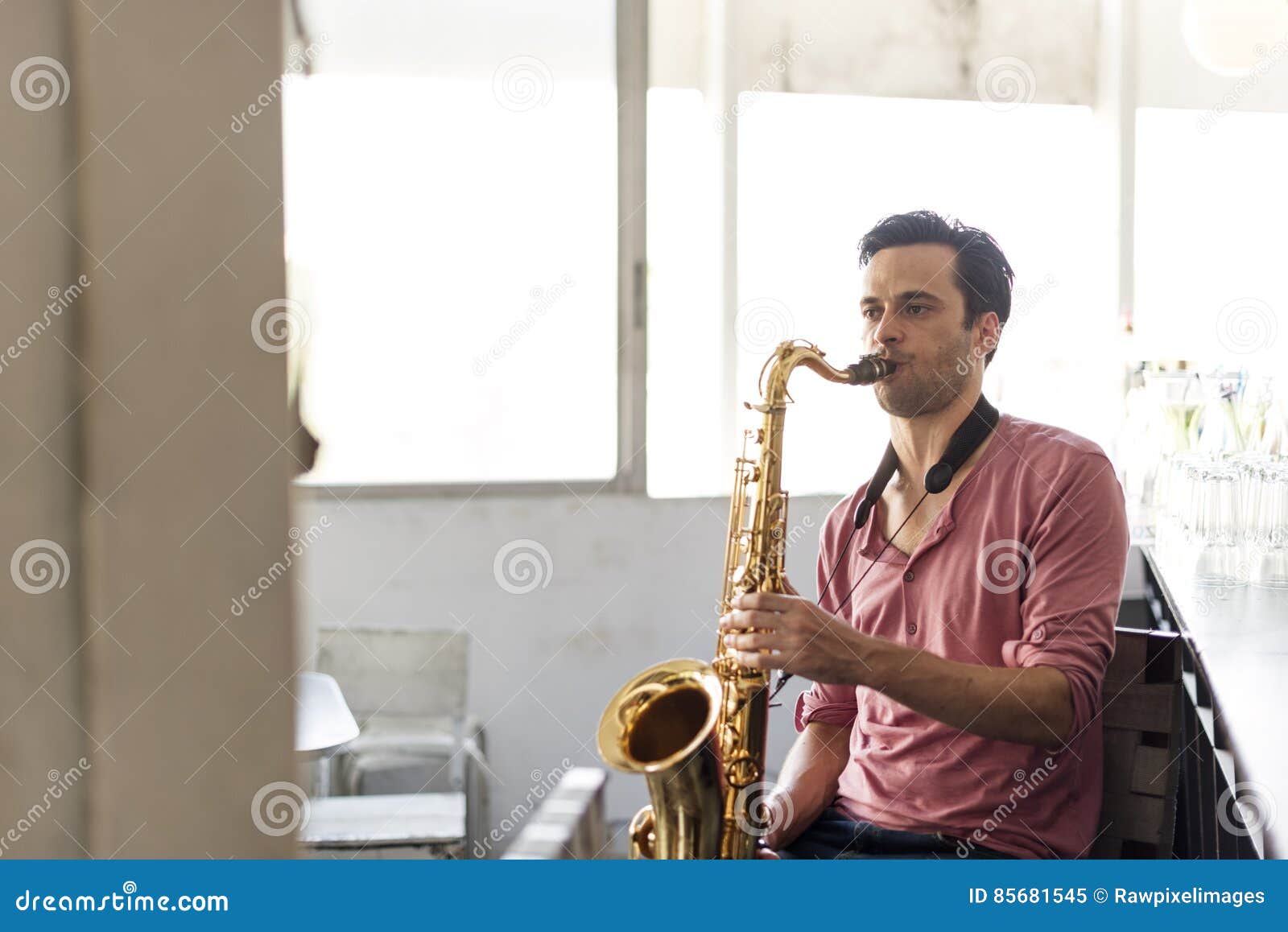 Saxophone Symphony Musician Jazz Instrument Concept Stock Image Image
