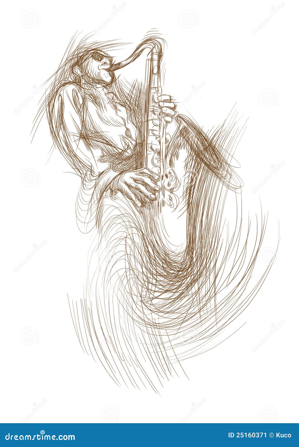 Saxophonist Cartoon Vector | CartoonDealer.com #8060263