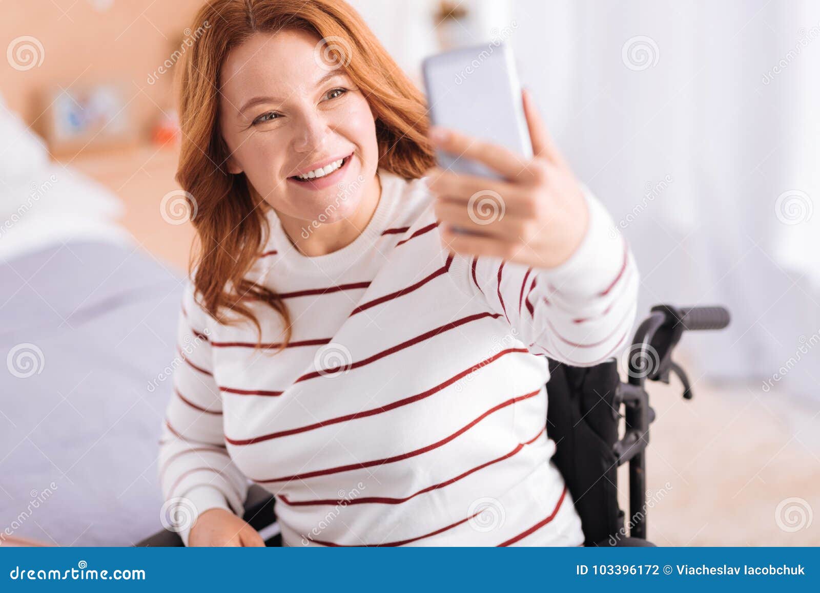 Alert Incapacitated Woman Taking Pictures Stock Photo - Image of ...