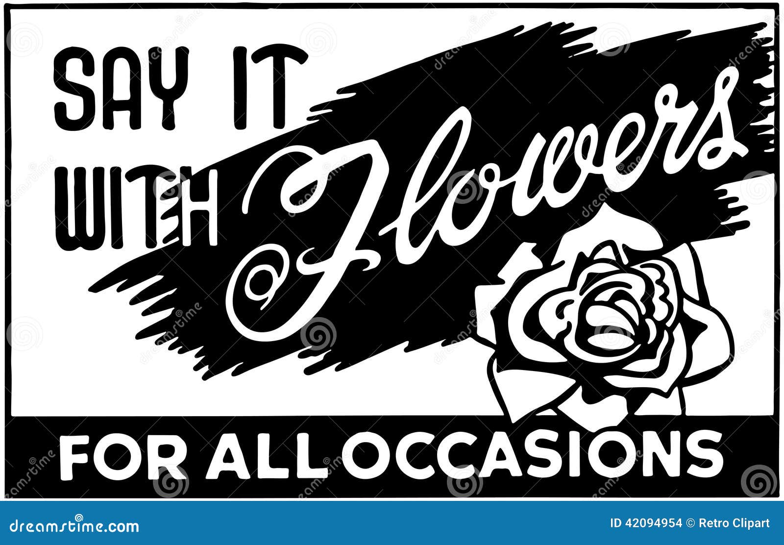 Say it with Flowers 2 stock vector. Illustration of clip 42094954