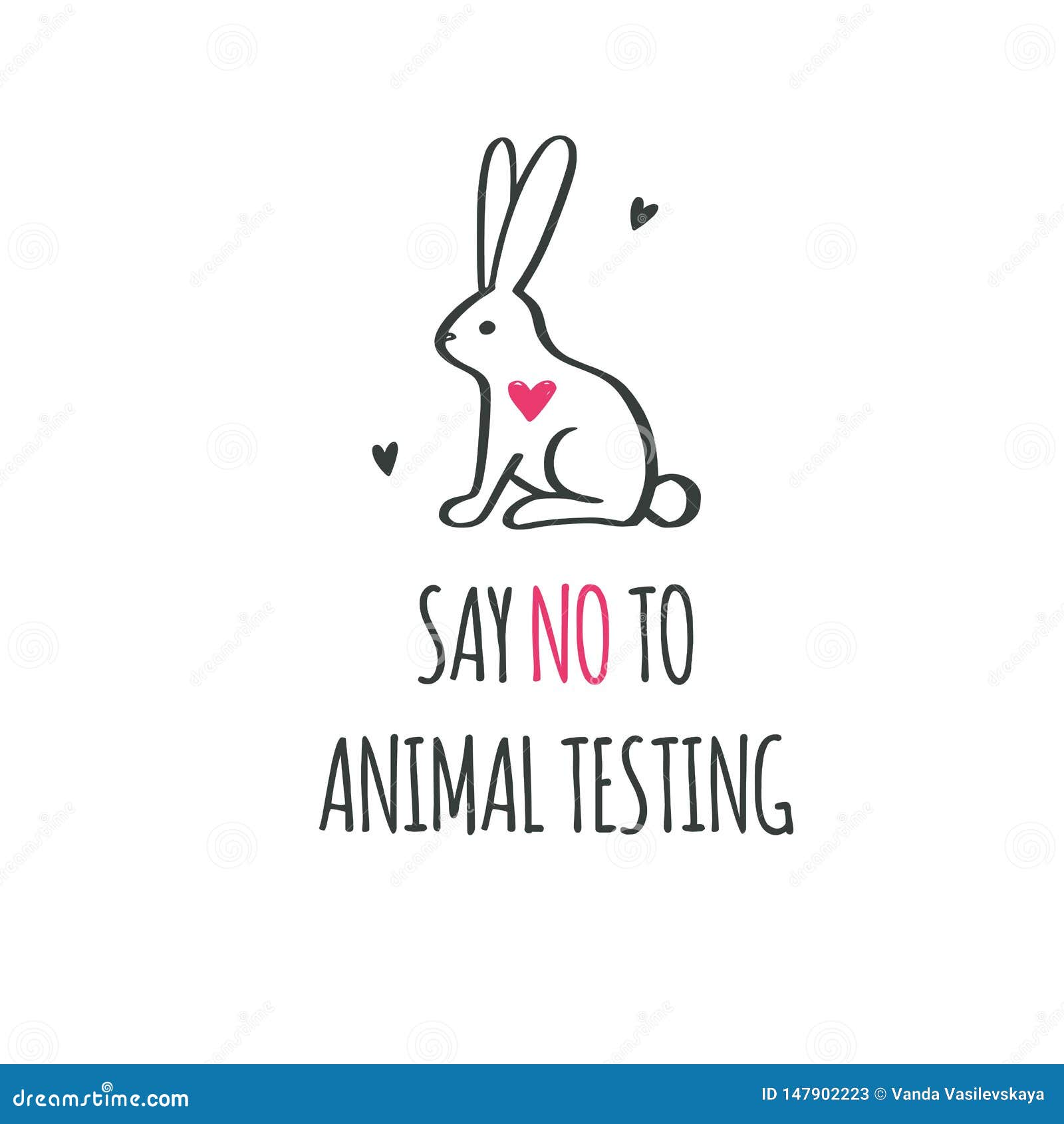 Download Say NO To Animal Testing, Cruelty Free Vector Conceptual Illustration. Symbol, Logo In Cartoon ...