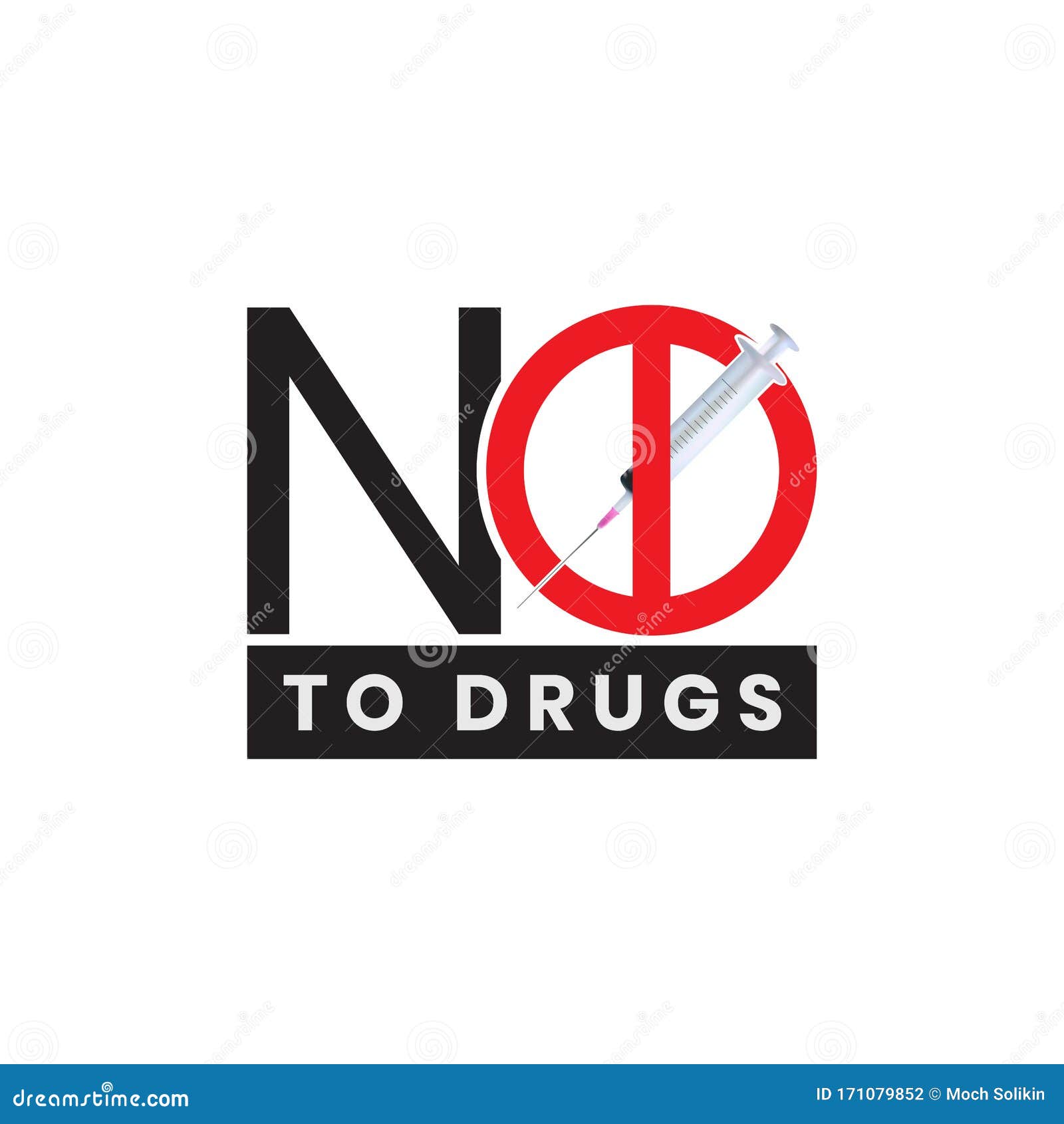 Say No To Drugs that are Isolated with Medical Syringes Stock Vector ...