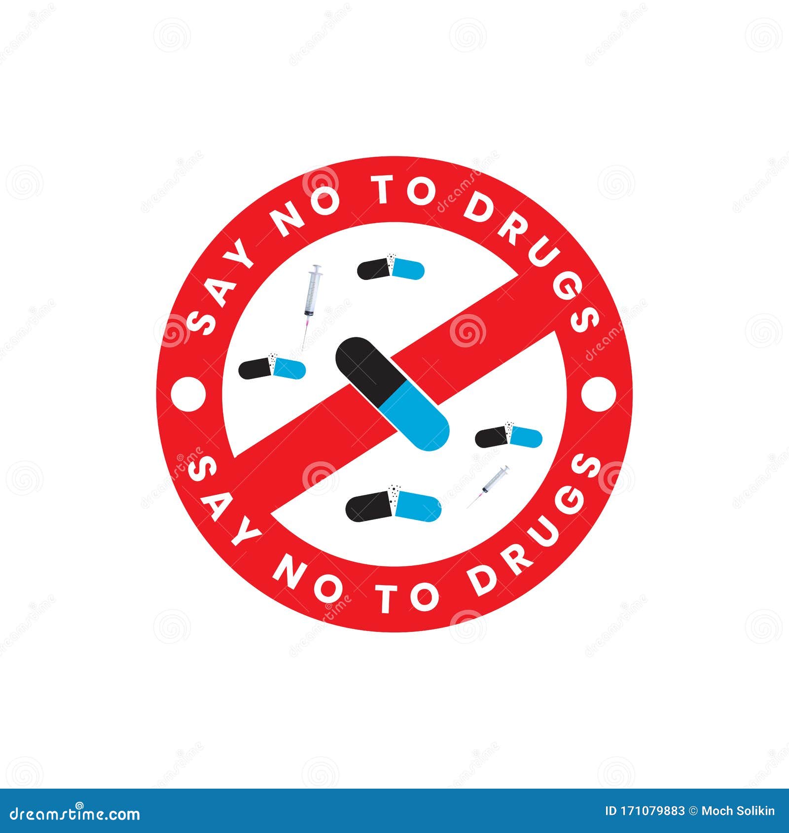 Say No To Drugs that are Isolated with Medical Syringes Stock Vector ...