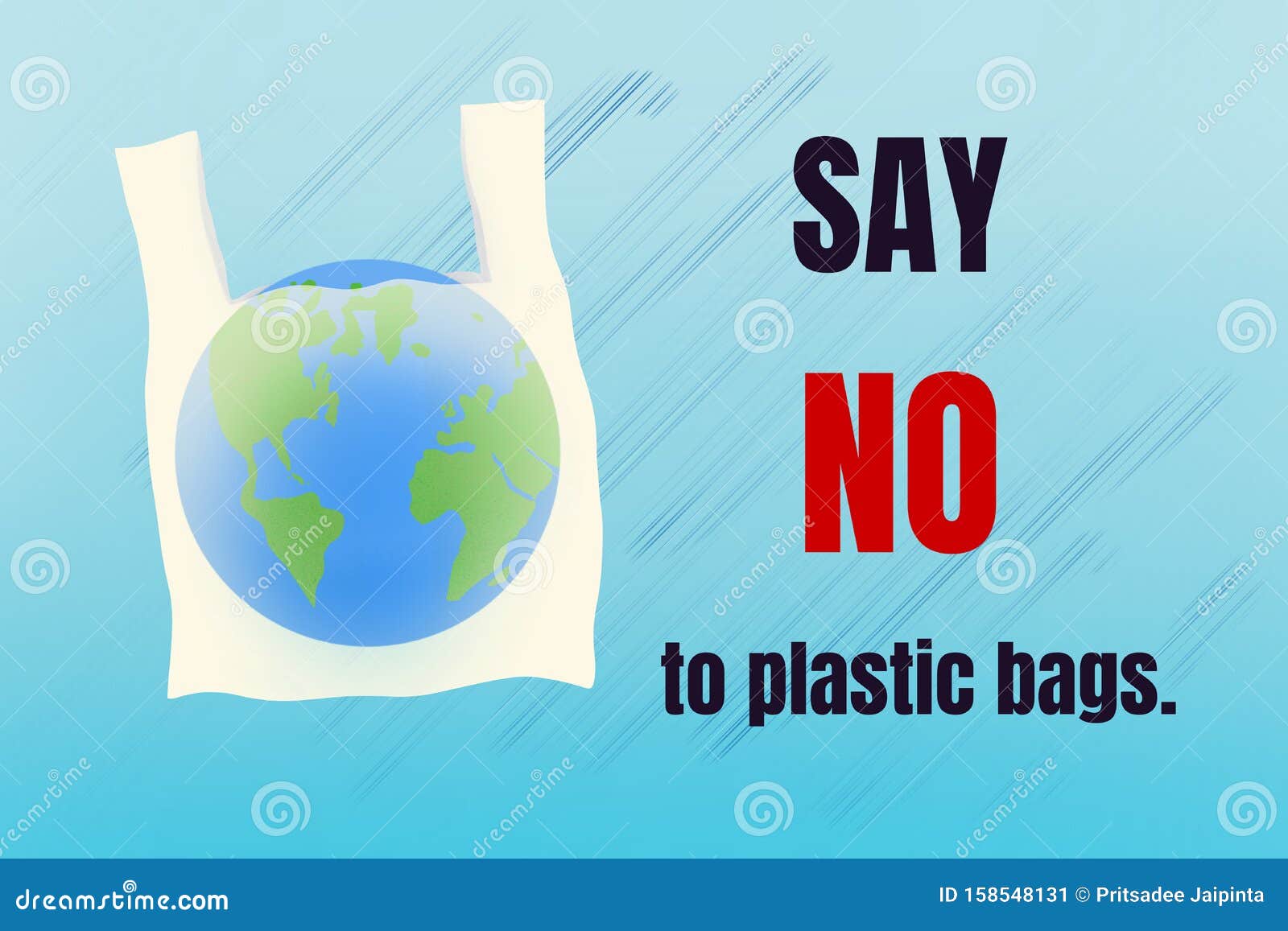 Say No To Plastic Bags. World Environment Day Concept Stock ...