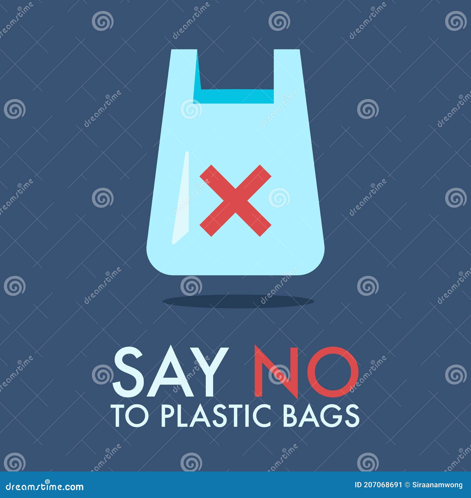 Say no to plastic bags stock vector. Illustration of graphic - 207068691