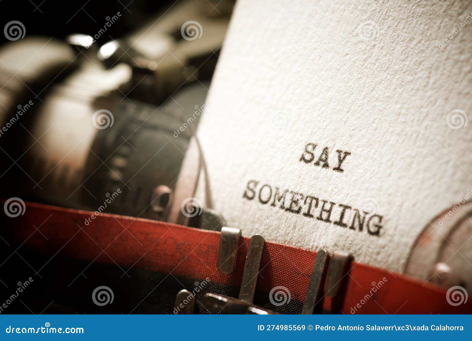 Say something text stock image. Image of typescript 274985569