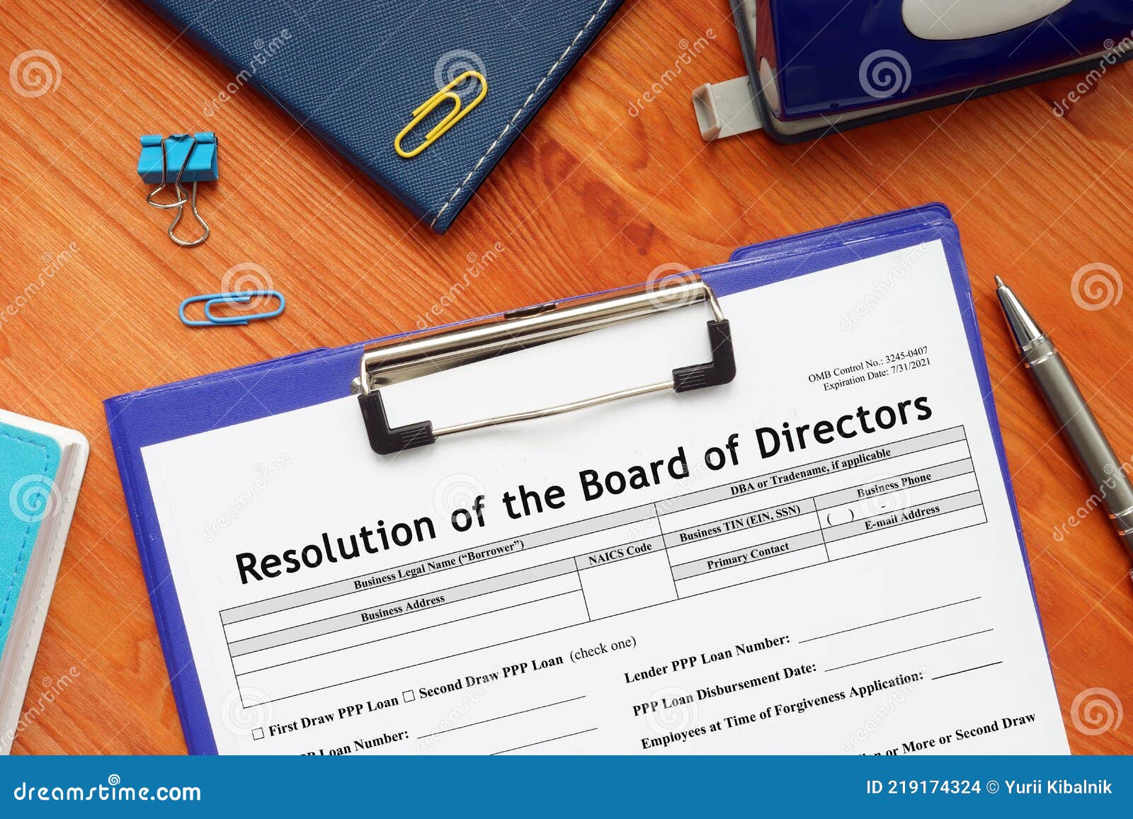 sba form 1528 resolution of the board of directors