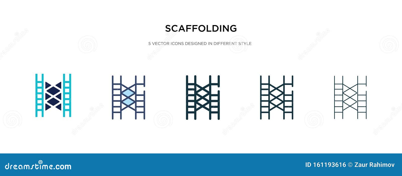 scaffolding icon in different style  . two colored and black scaffolding  icons ed in filled,