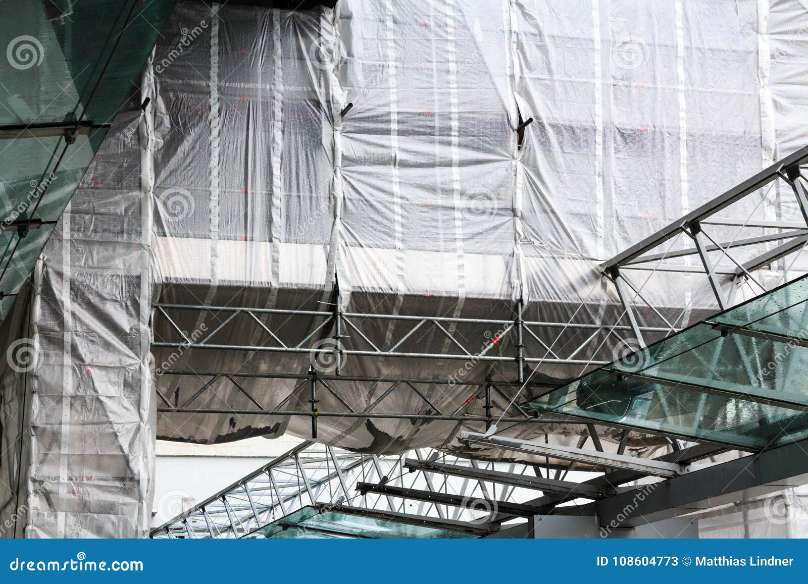 scaffolding with tarpaulins