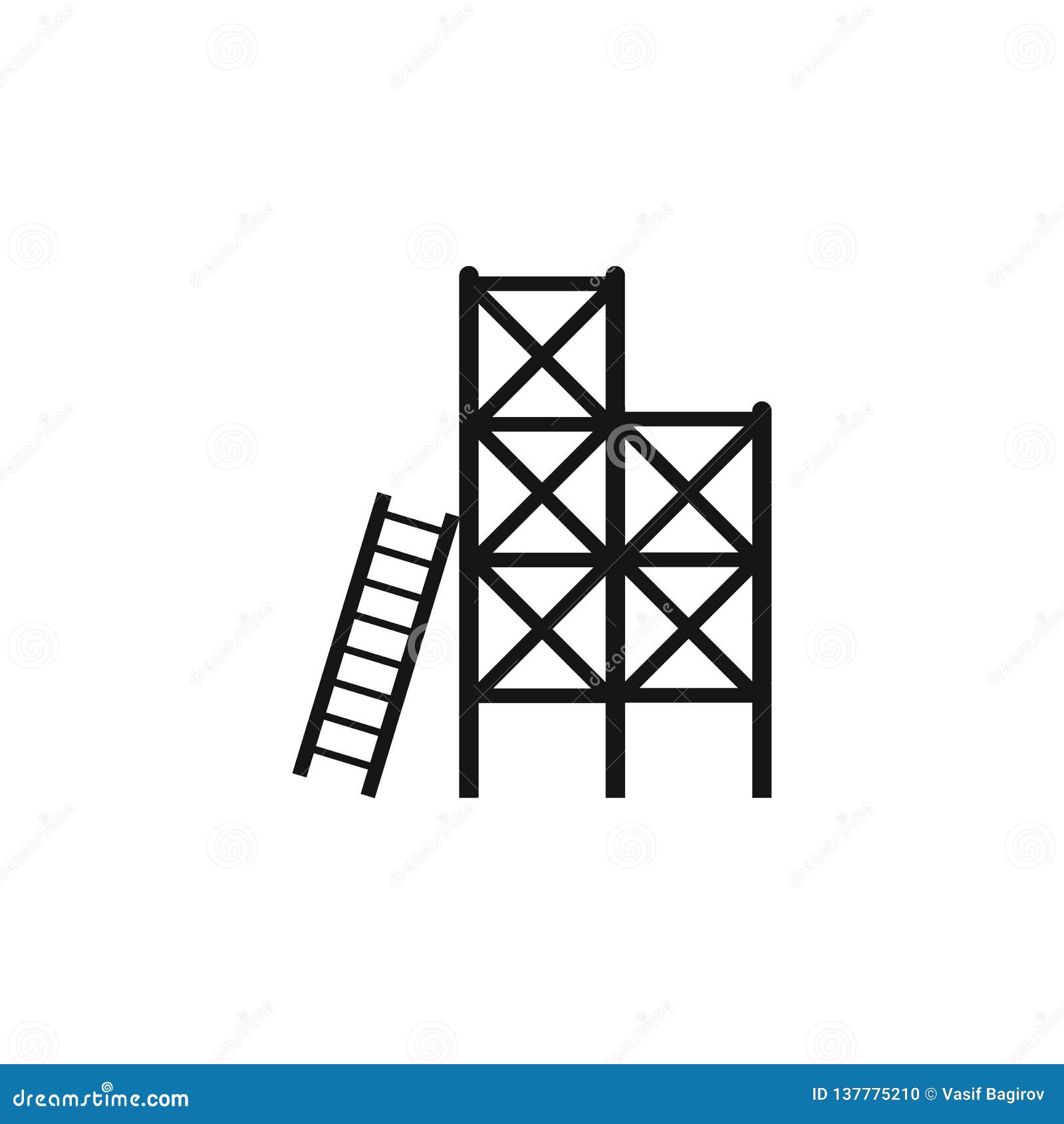 scaffolding  icon  on transparent background, scaffolding logo concept. ladder, scaffold, stairs, steps