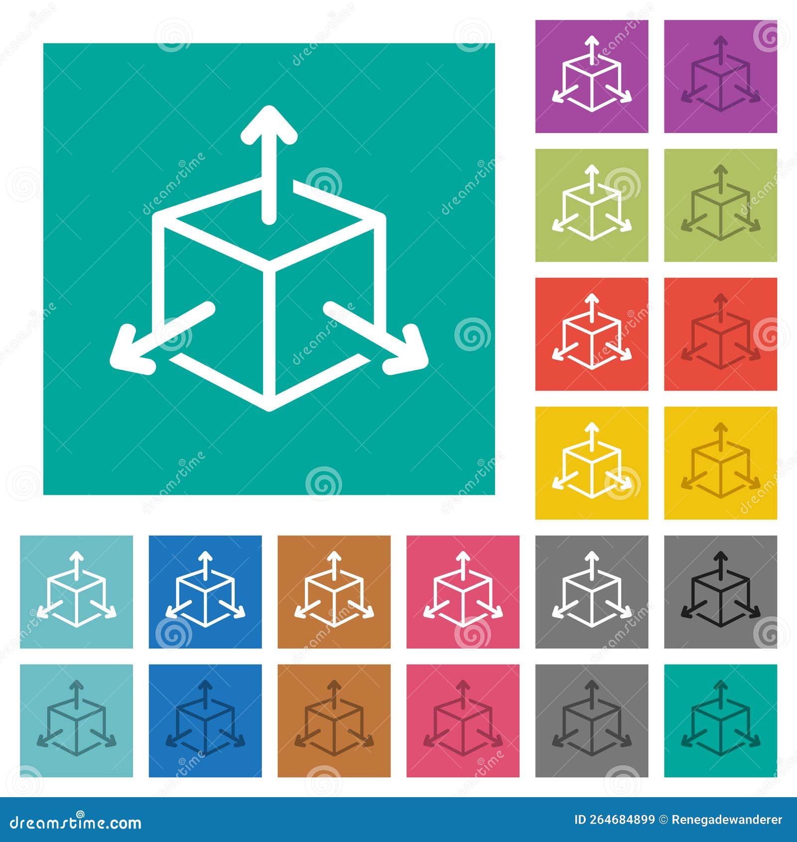 scalability square flat multi colored icons