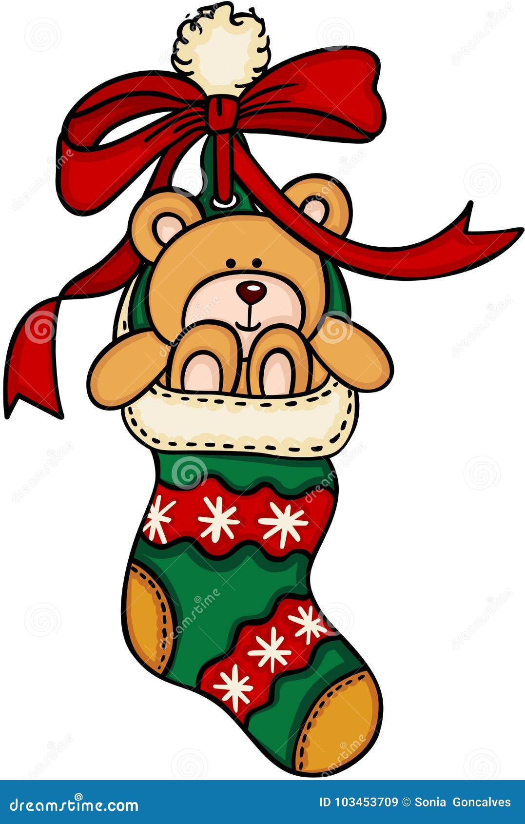 Christmas Stocking Printables With Bear