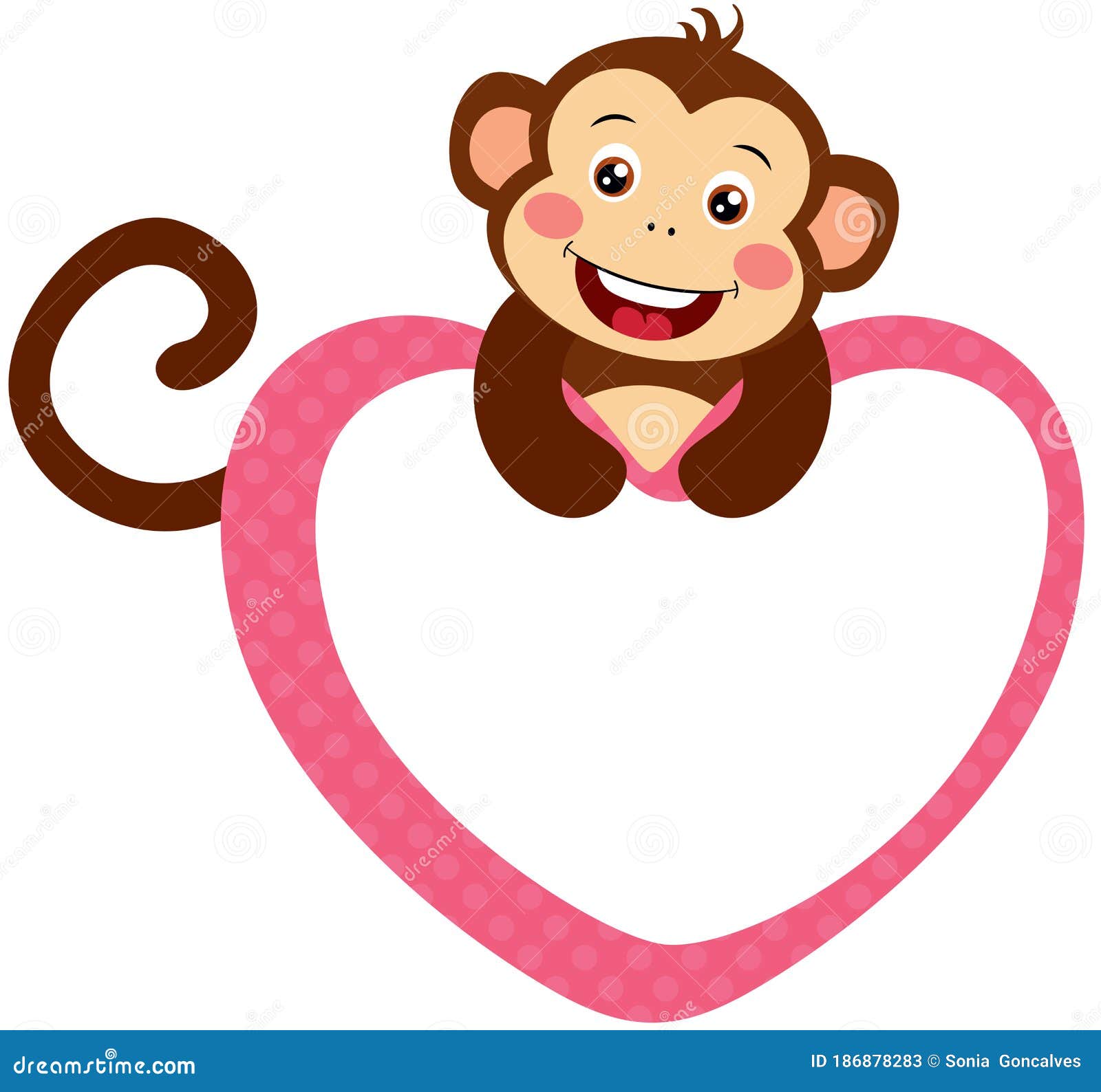 Bạn sẽ cảm thấy mê mẩn với khung trái tim đáng yêu bao quanh con khỉ nhìn lén này!