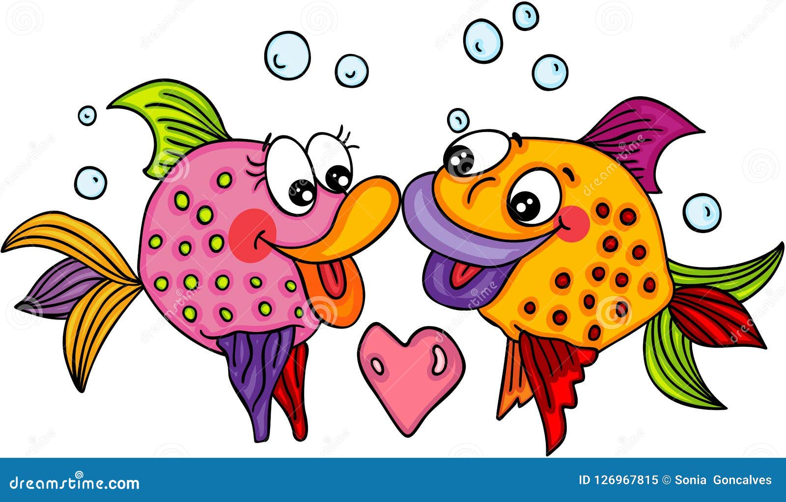 Download Fish couple love stock vector. Illustration of drawing ...