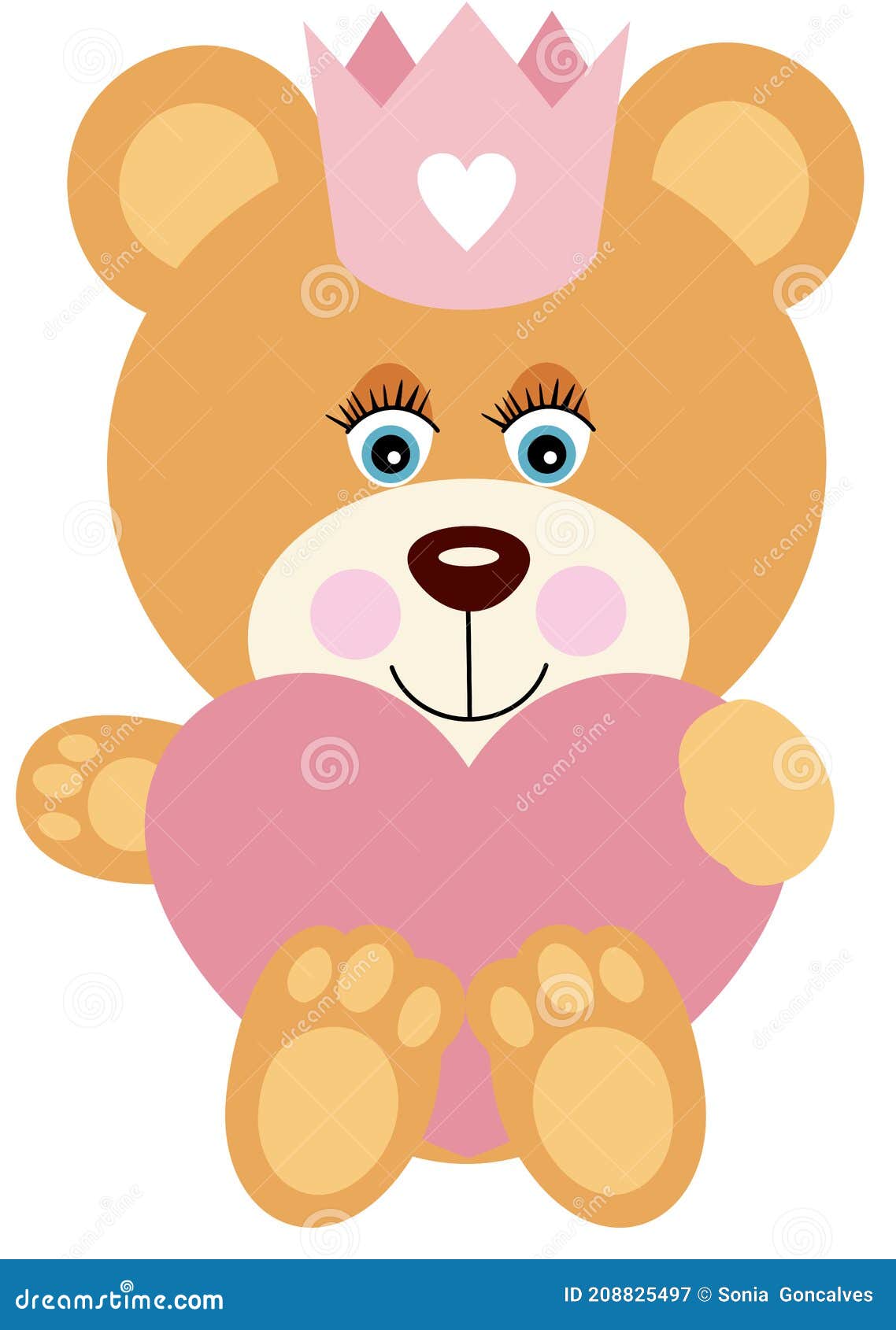 Cute Teddy Bear Girl Pink Bow Stock Illustration 1705461457