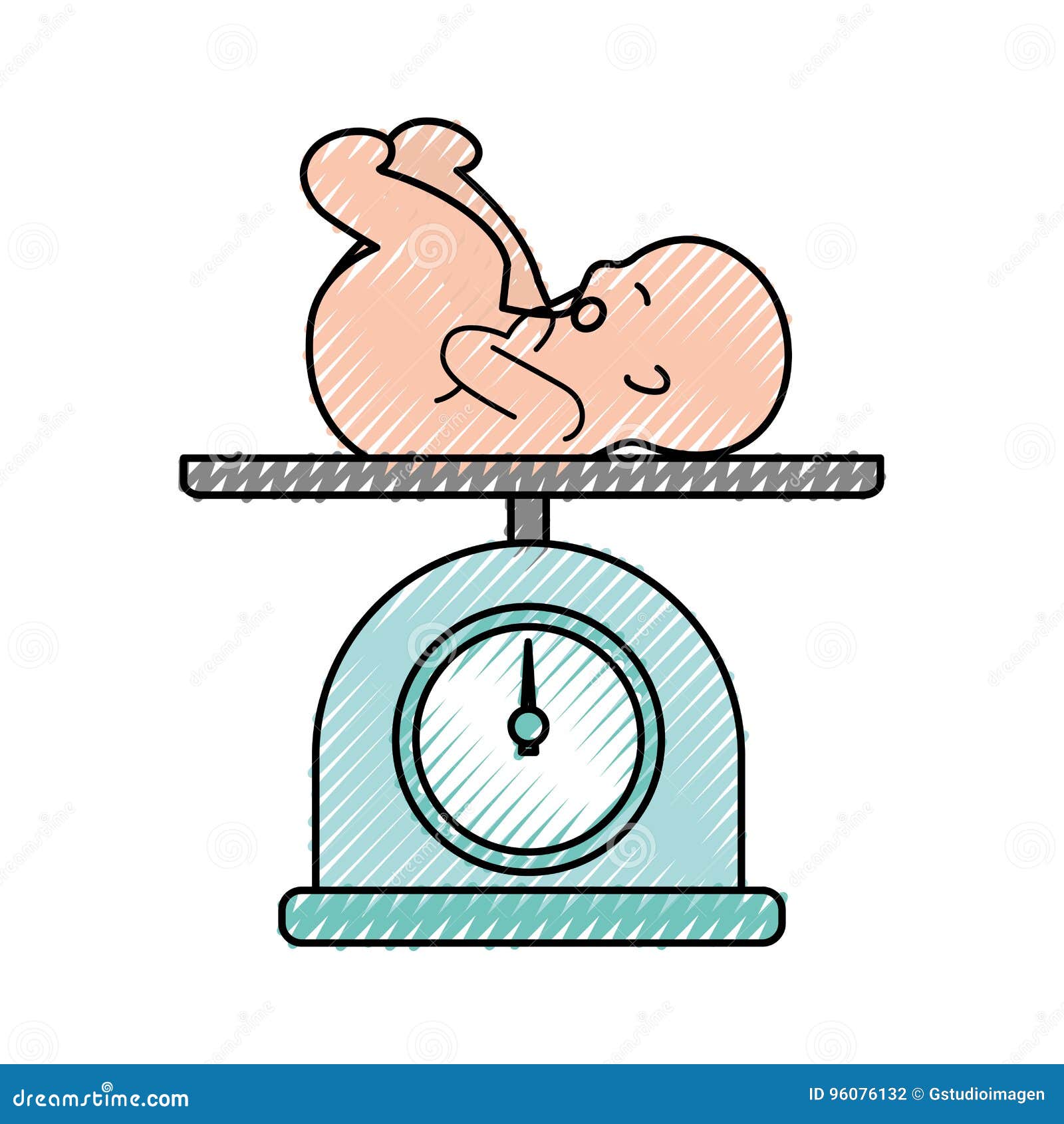 Scale with Baby Isolated Icon Stock Vector Illustration of design