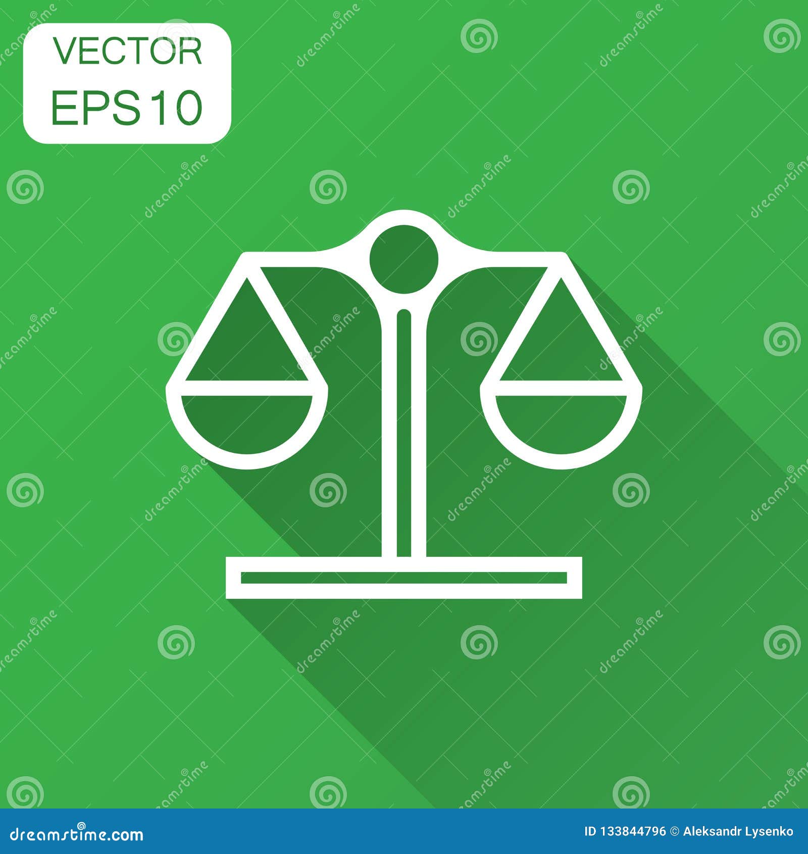 Scale icon in flat style. Weight balance vector illustration on