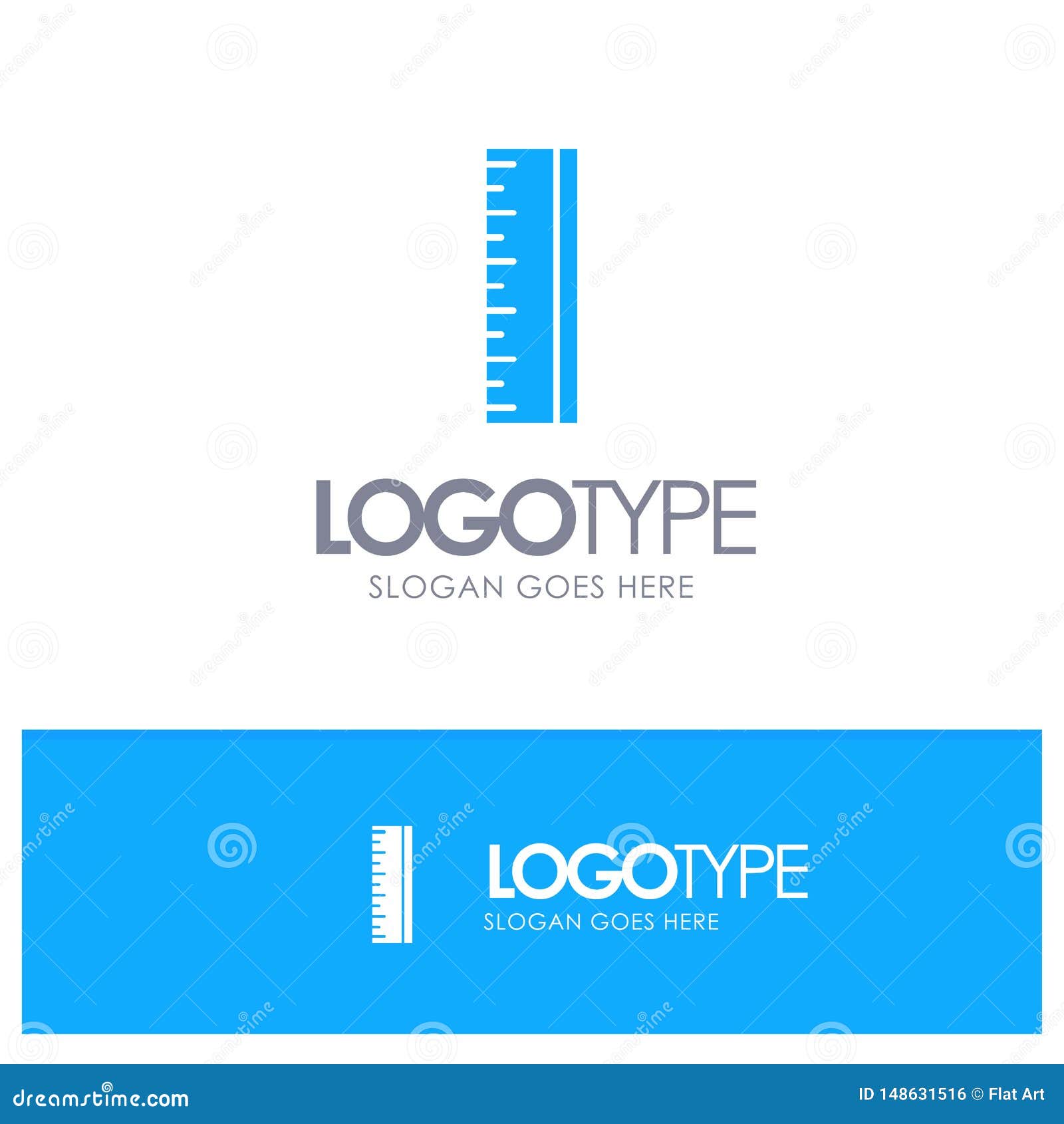 Scale, Design, Designer Blue Solid Logo with Place for Tagline Stock Vector Illustration of