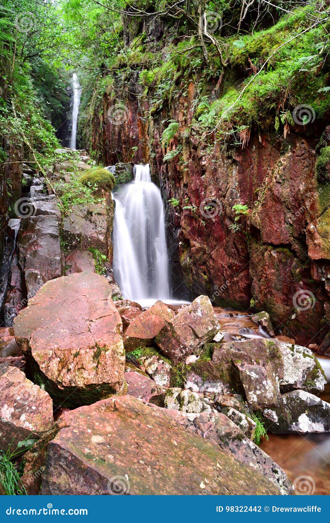 Scale Force Waterfalls of Lake District Stock Photo Image of park