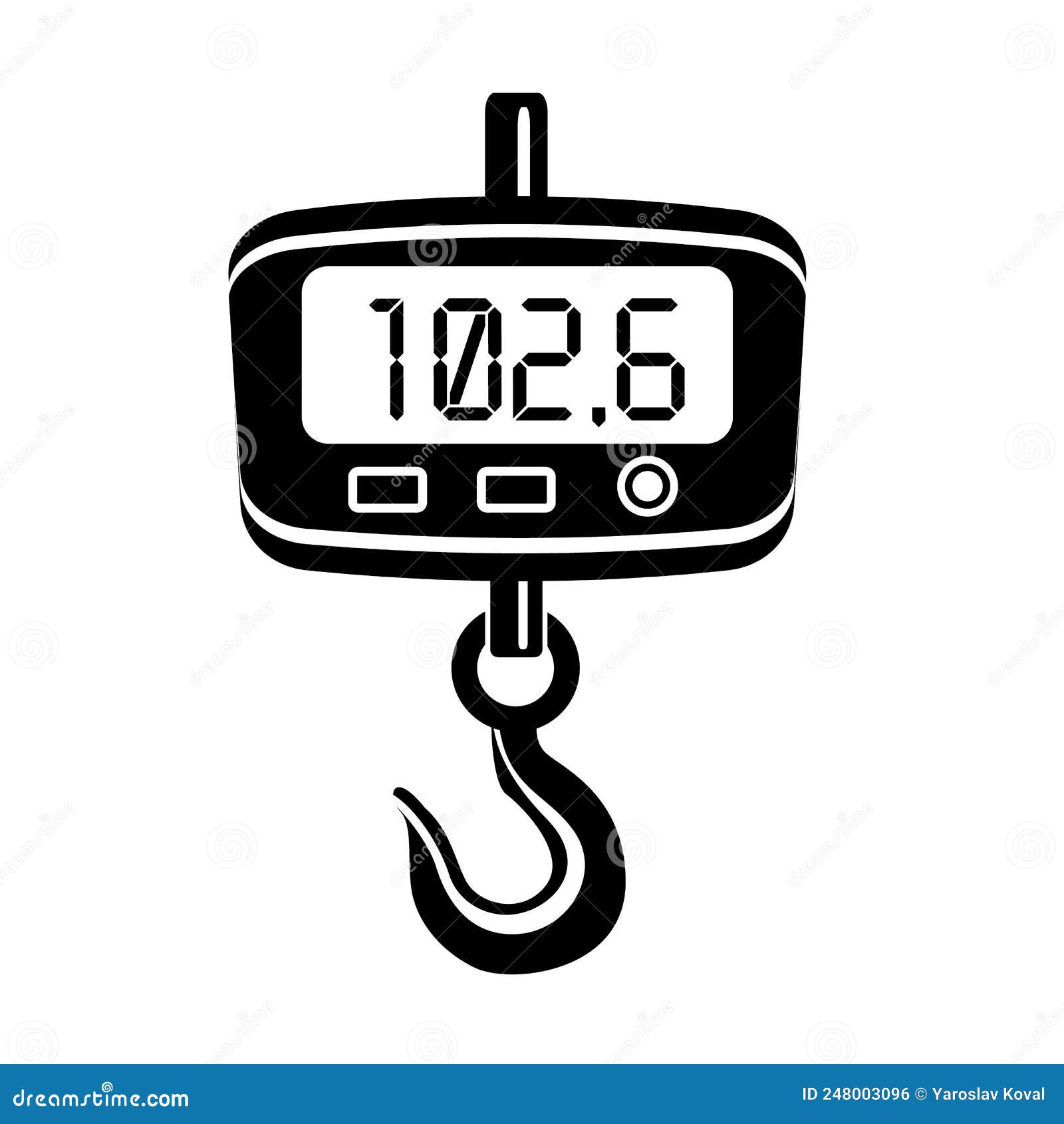 Scales with Display. Hook for Hanging the Load. Digital Weight Indicator.  Measuring Device in a Meat Shop Stock Vector - Illustration of industrial,  measure: 248003096