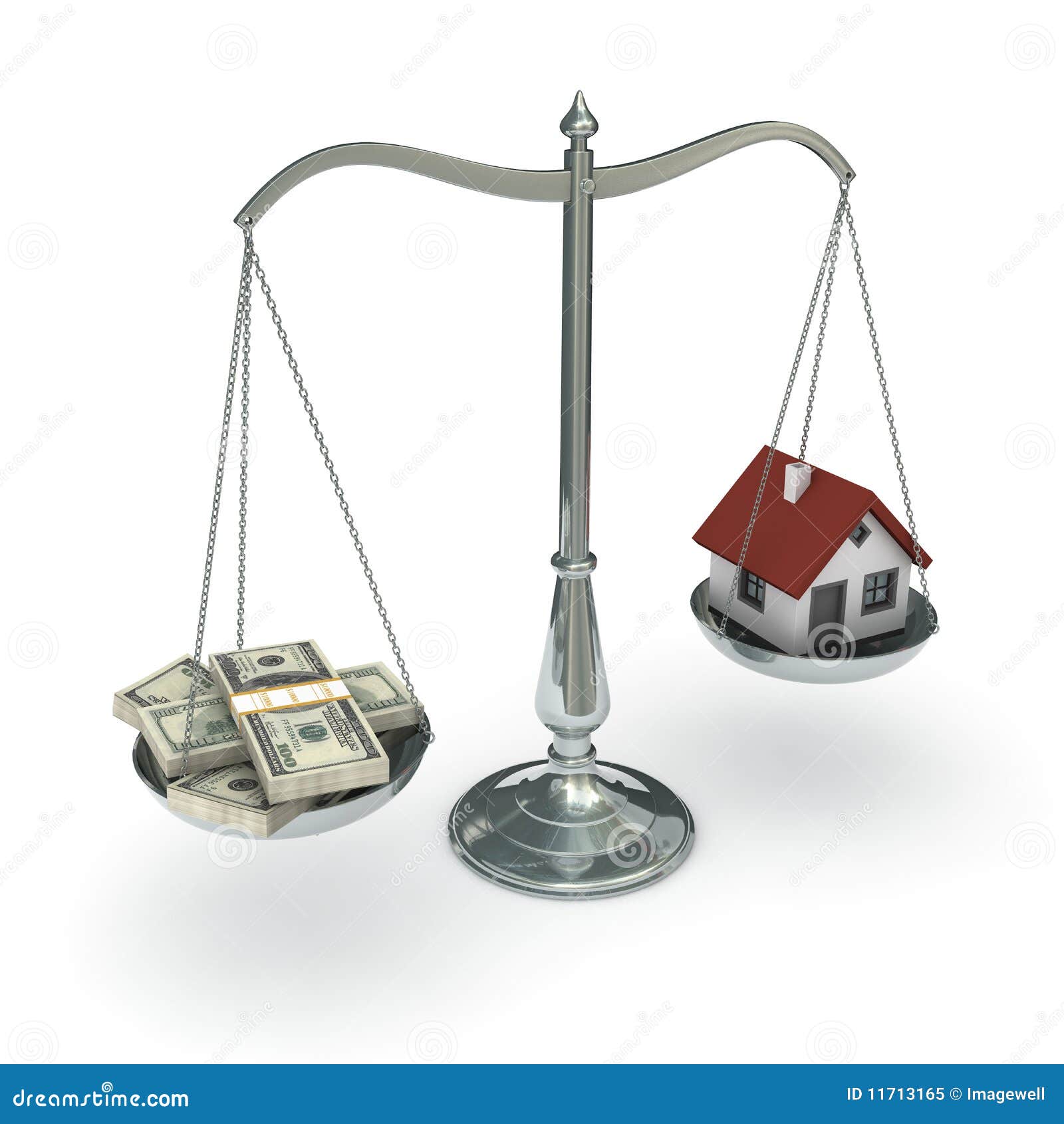 Scales dollars house stock illustration. Illustration of bills 11713165