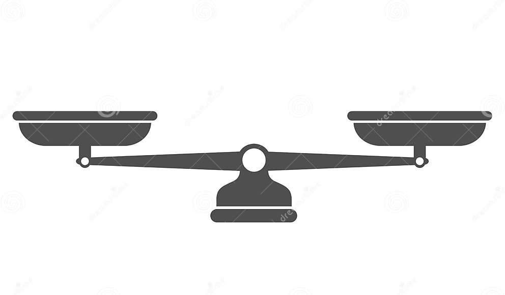Scales, Flat Design, Libra, Vector Illustration Isolated on White