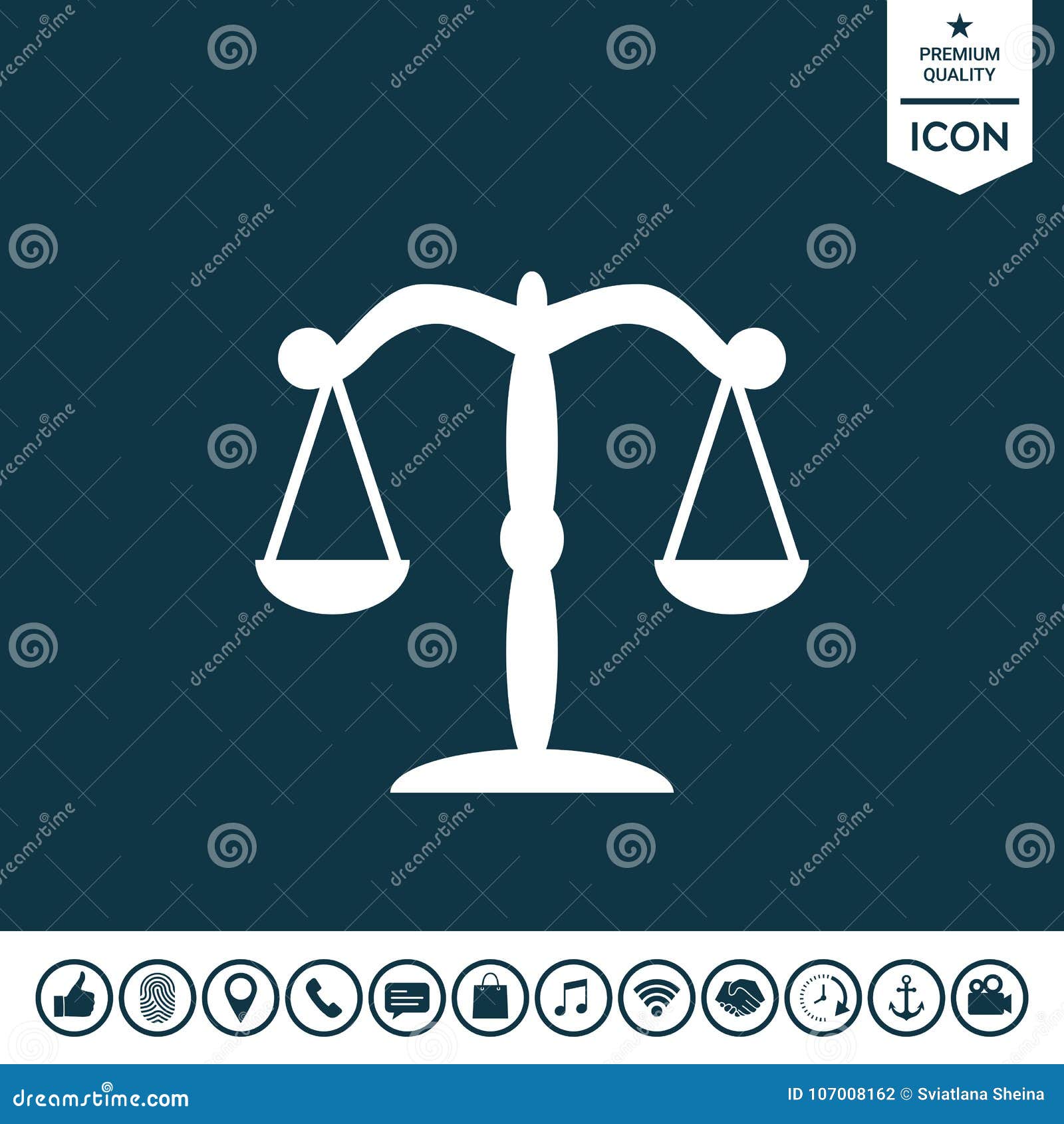 Scales symbol icon stock vector. Illustration of punishment 107008162